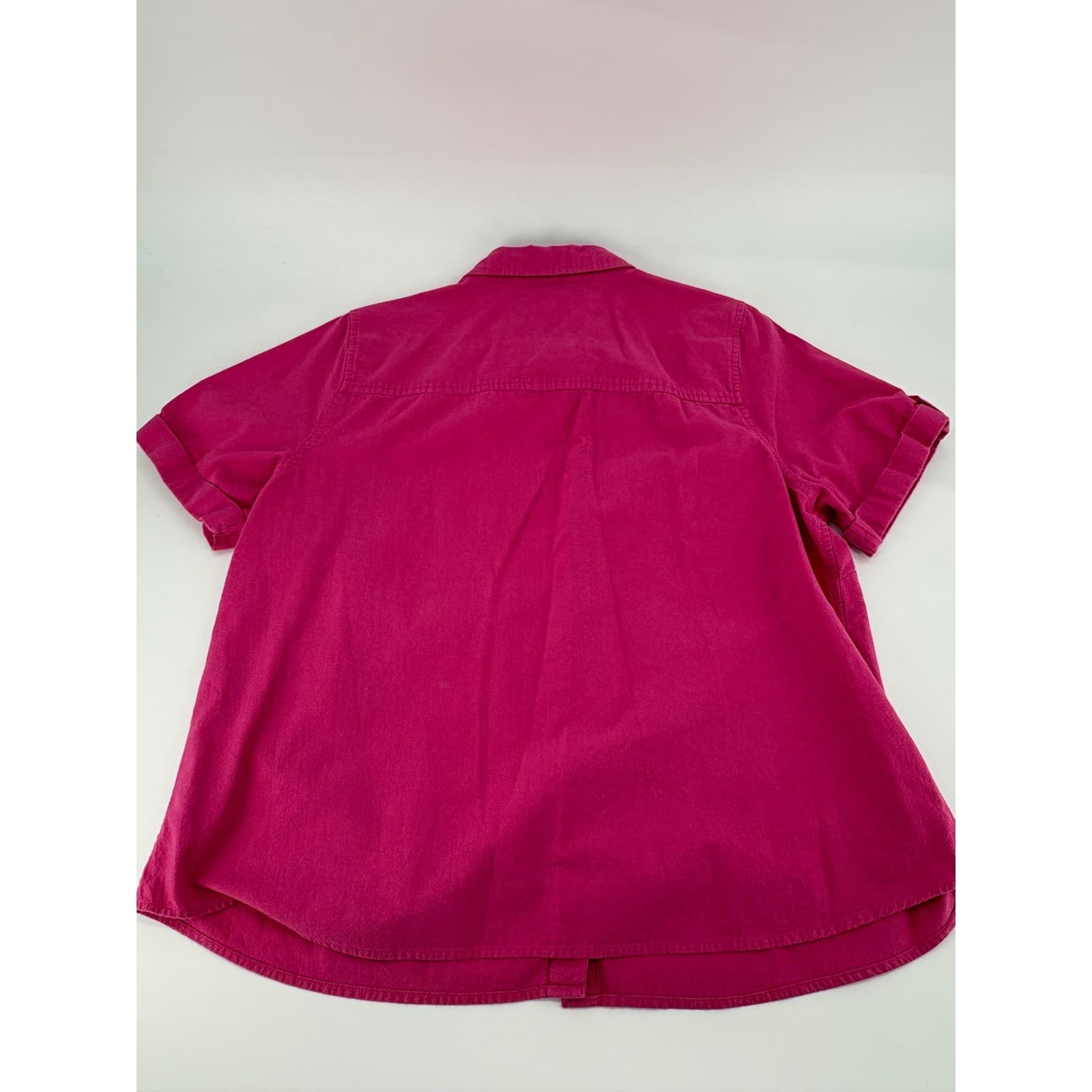 Appleseed's Petites Shirt Womens PXL Button Down Pink Cotton Short Sleeve A15927 - Thumbnail 6