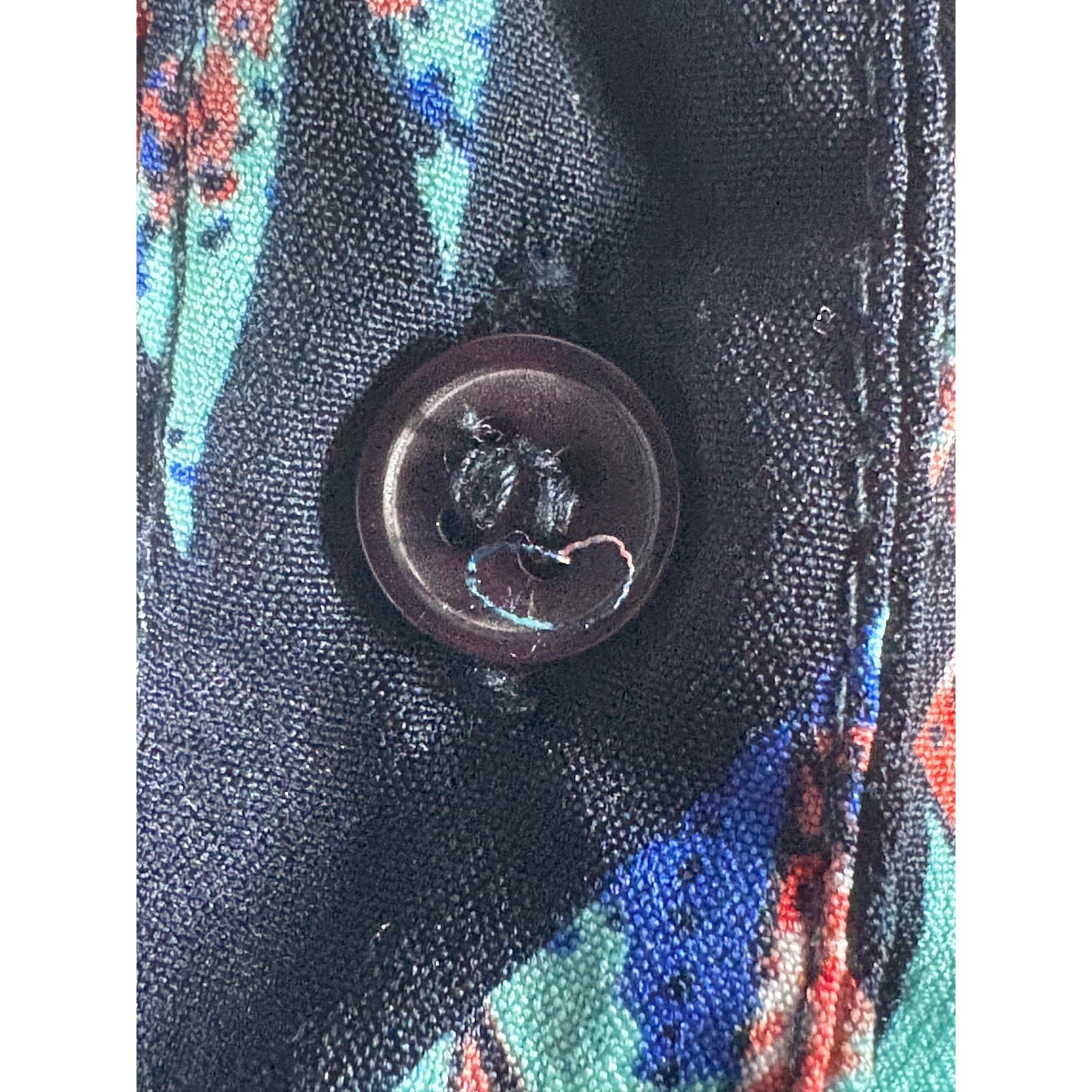 Time To Bloom Blouse Medium Geometric Print 3/4 Sleeve Button Up Casual Top - Thumbnail 6