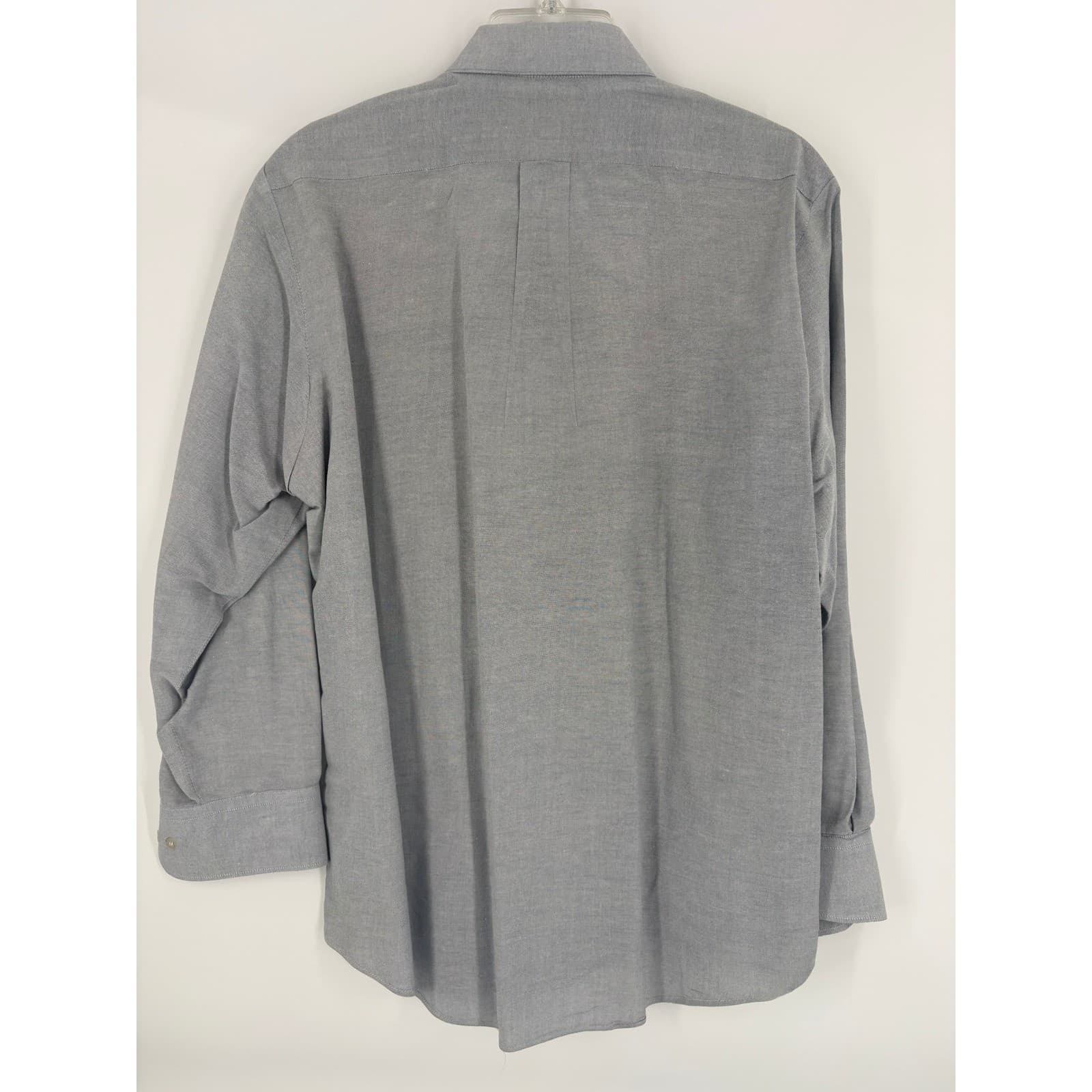 Scott Foster Men's Gray Dress Shirt Fine Needle Tailoring Button Up Size 16 - Thumbnail 2