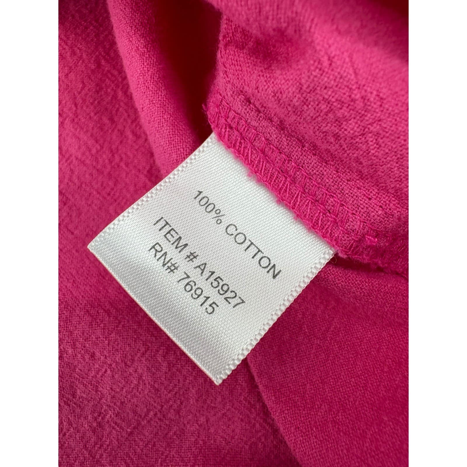 Appleseed's Petites Shirt Womens PXL Button Down Pink Cotton Short Sleeve A15927 - Thumbnail 3