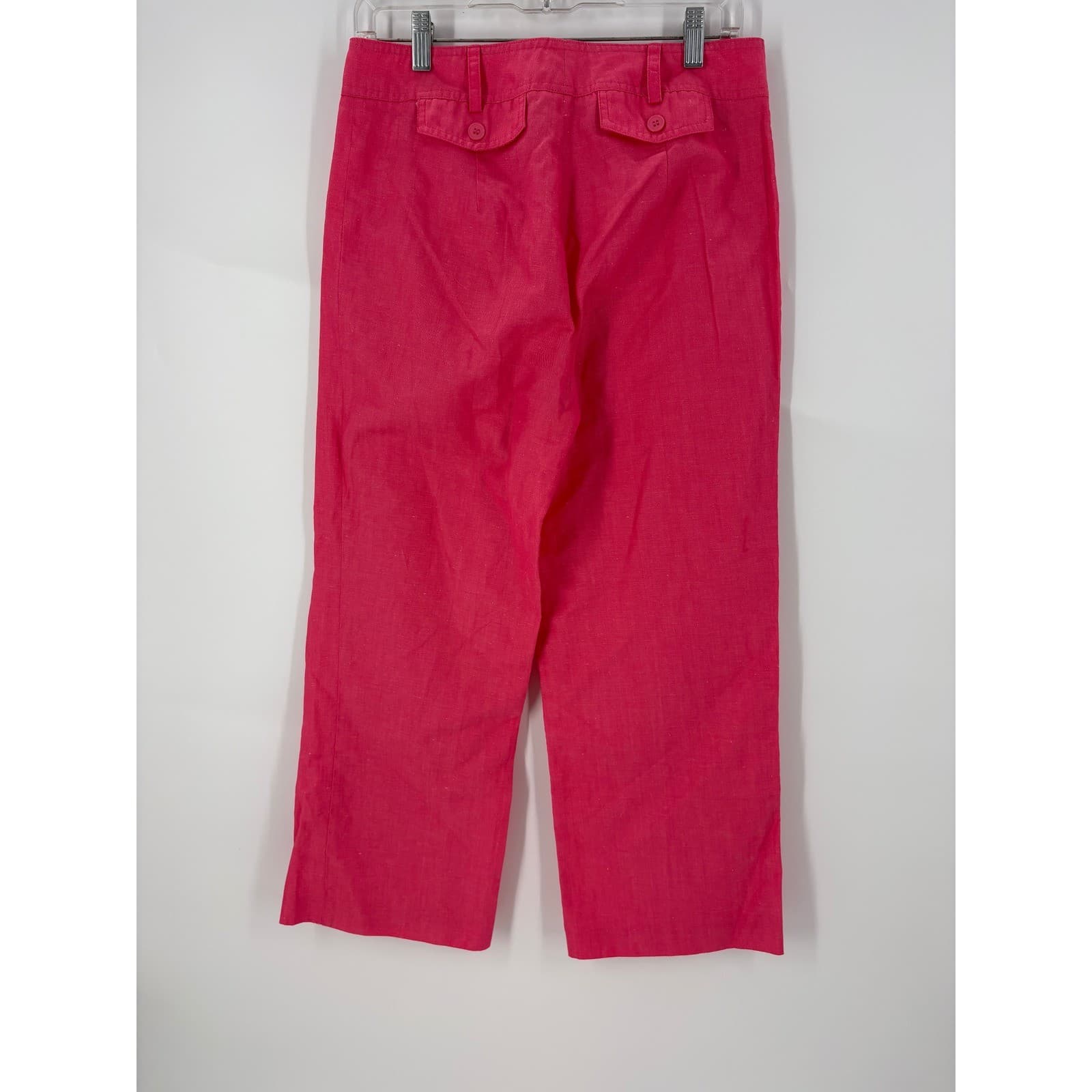 Focus 2000 Women's Pink Linen Blend Cropped Pants Size 10 - Thumbnail 4