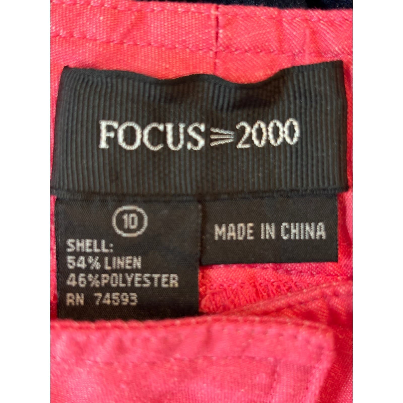 Focus 2000 Women's Pink Linen Blend Cropped Pants Size 10 - Thumbnail 2