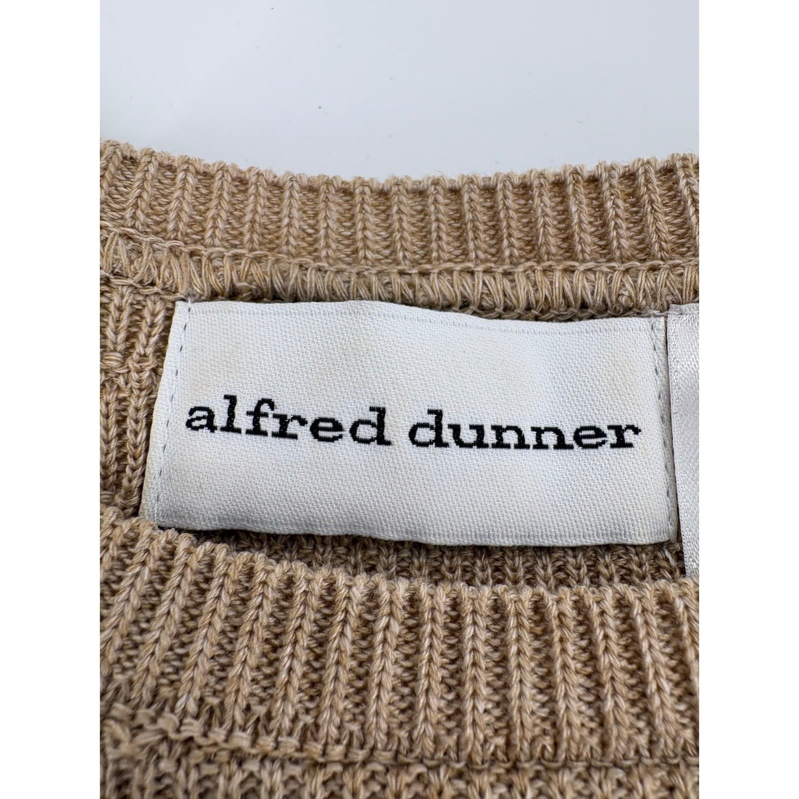 Alfred Dunner Women Knit Short Sleeve Top Tan Size L Textured Pullover - Thumbnail 4