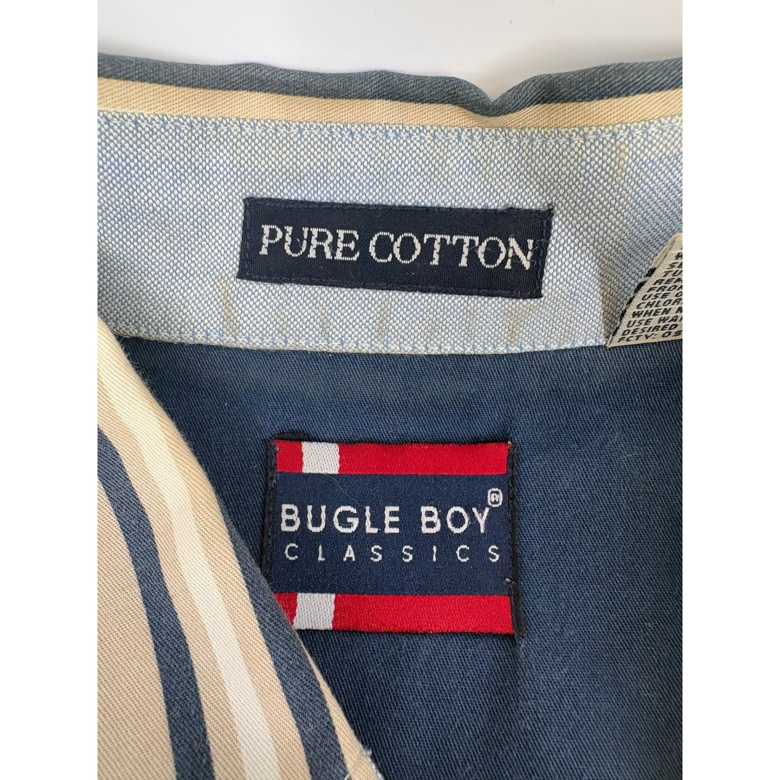 Bugle Boy Classics Mens Striped Short Sleeve Button Down Shirt Size M Cotton - Thumbnail 2