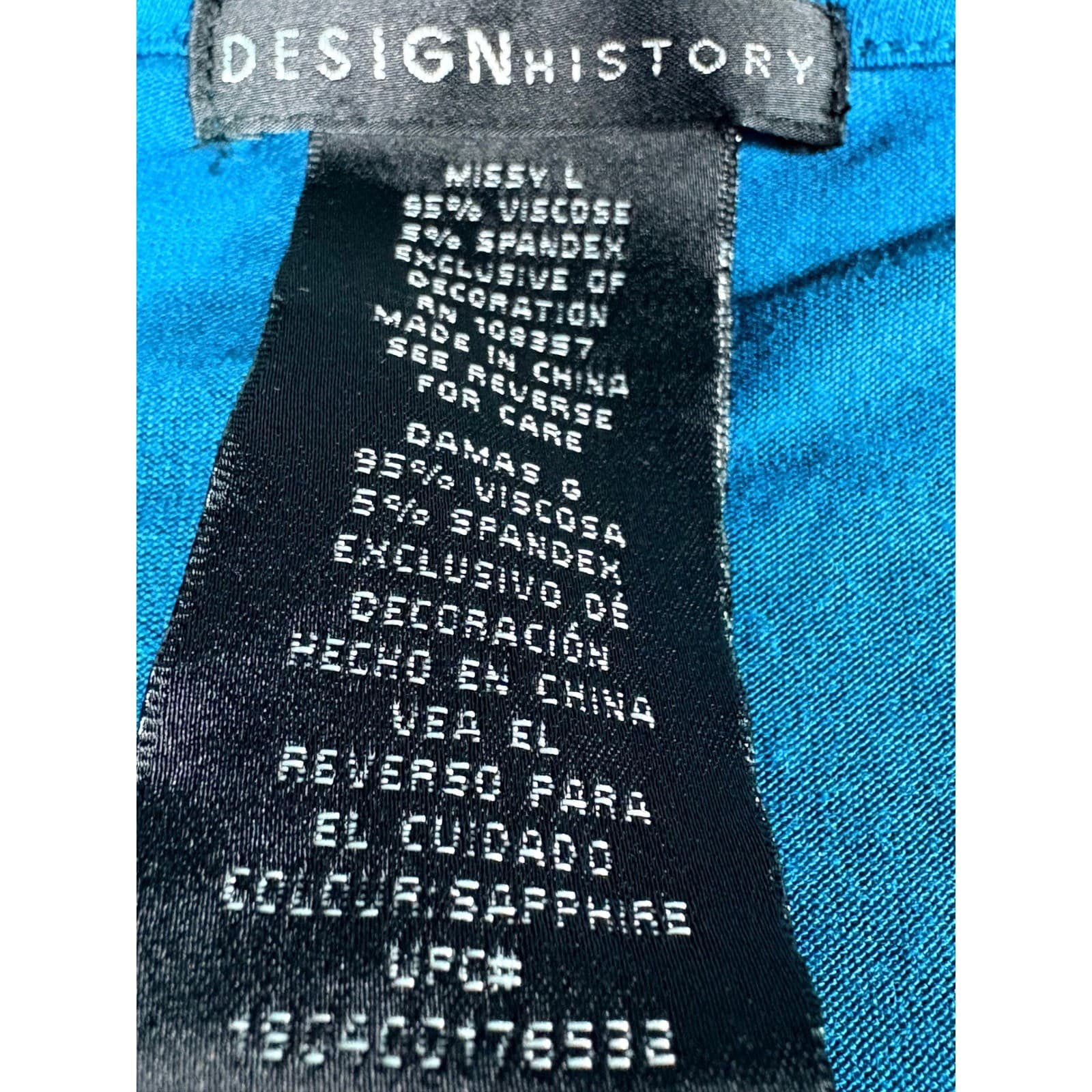 Design History Women's Embellished Long Sleeve Top Blue Size L - Thumbnail 2