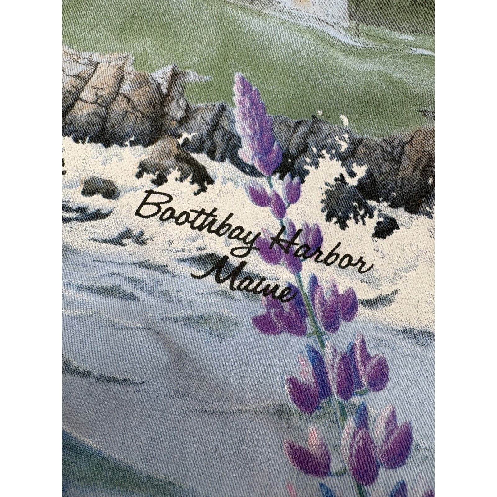 Artisans Sunschein Designs Hoodie Tunic Lighthouse Lupine Print Blue Cotton M - Thumbnail 6