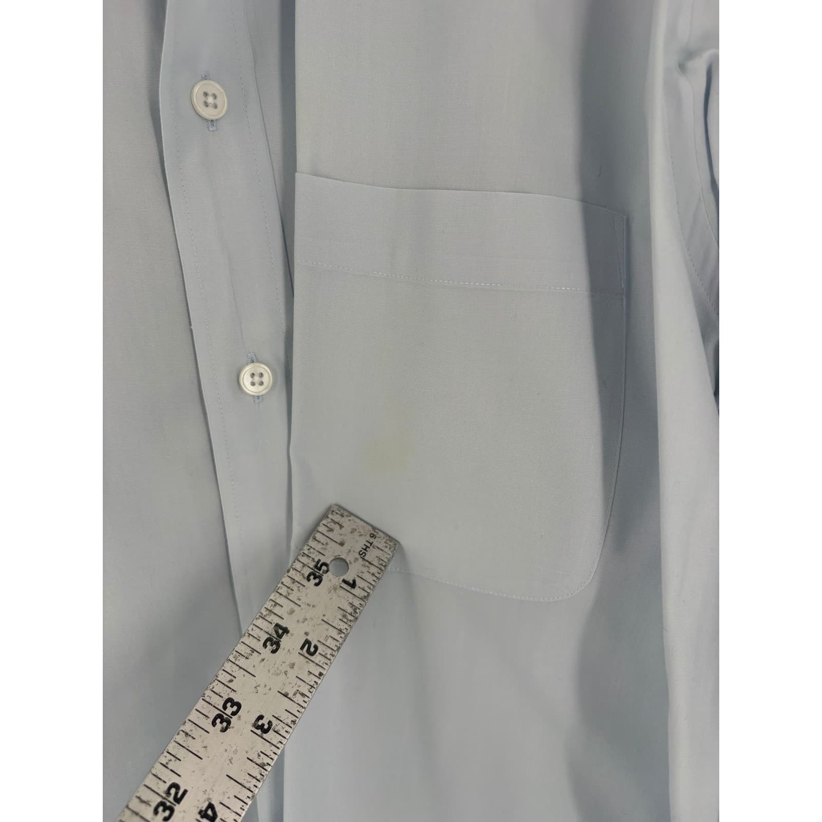 Career Club Men's Light Blue Dress Shirt Size 16 33 Long Sleeve Button Down - Thumbnail 2