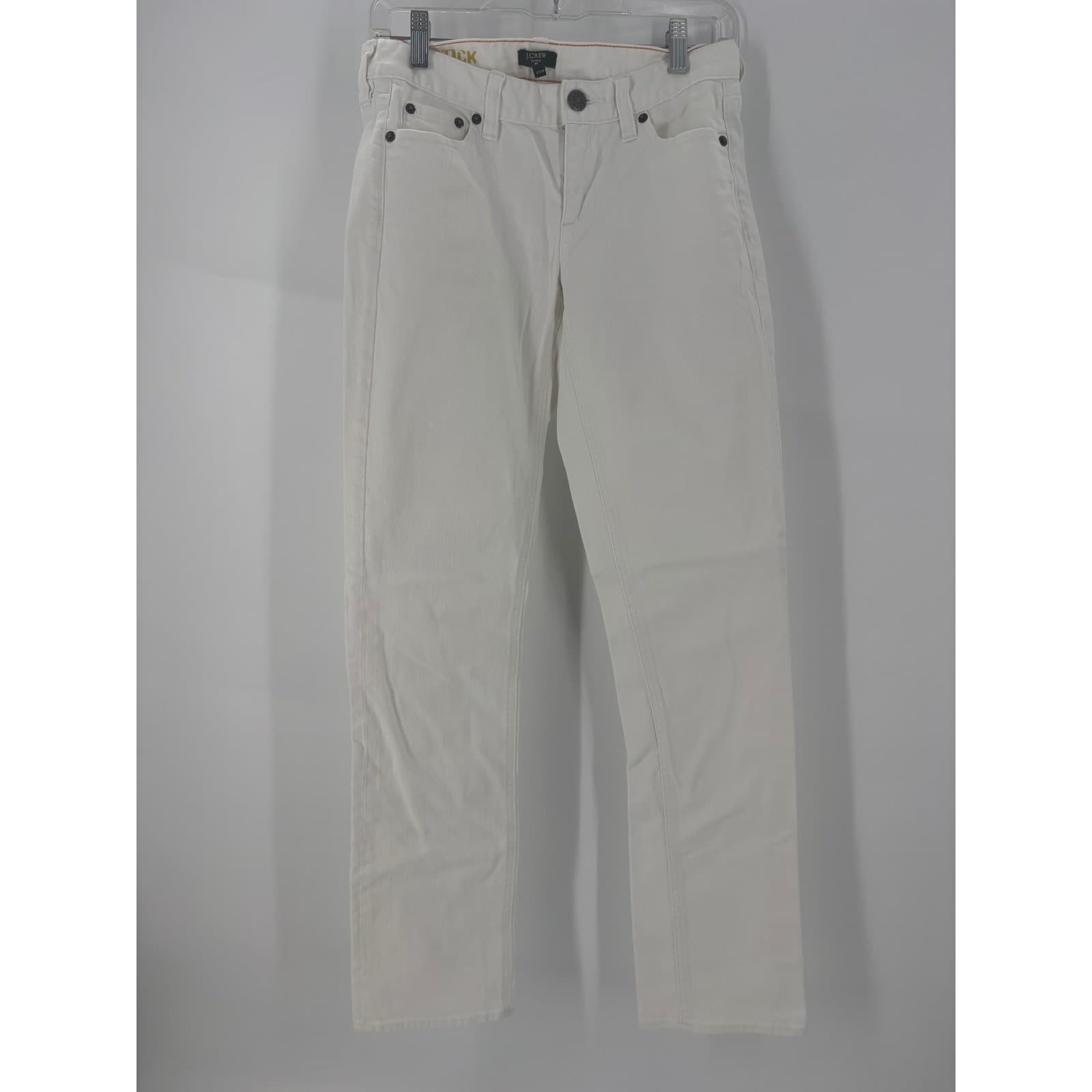 J. Crew White Stretch Denim Jeans Embellished Kiss Back Pocket Women 27R - Thumbnail 2