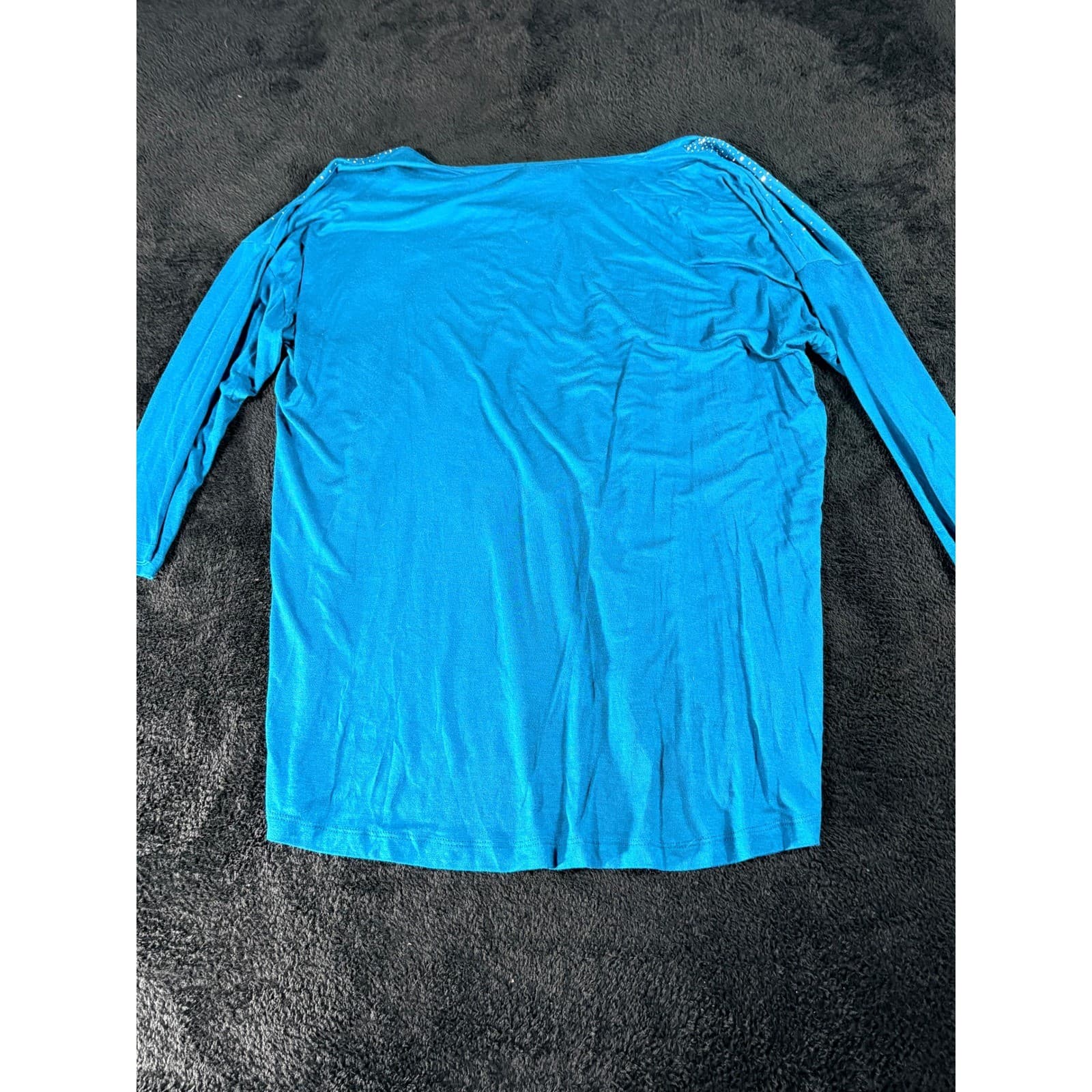 Design History Women's Embellished Long Sleeve Top Blue Size L - Thumbnail 5