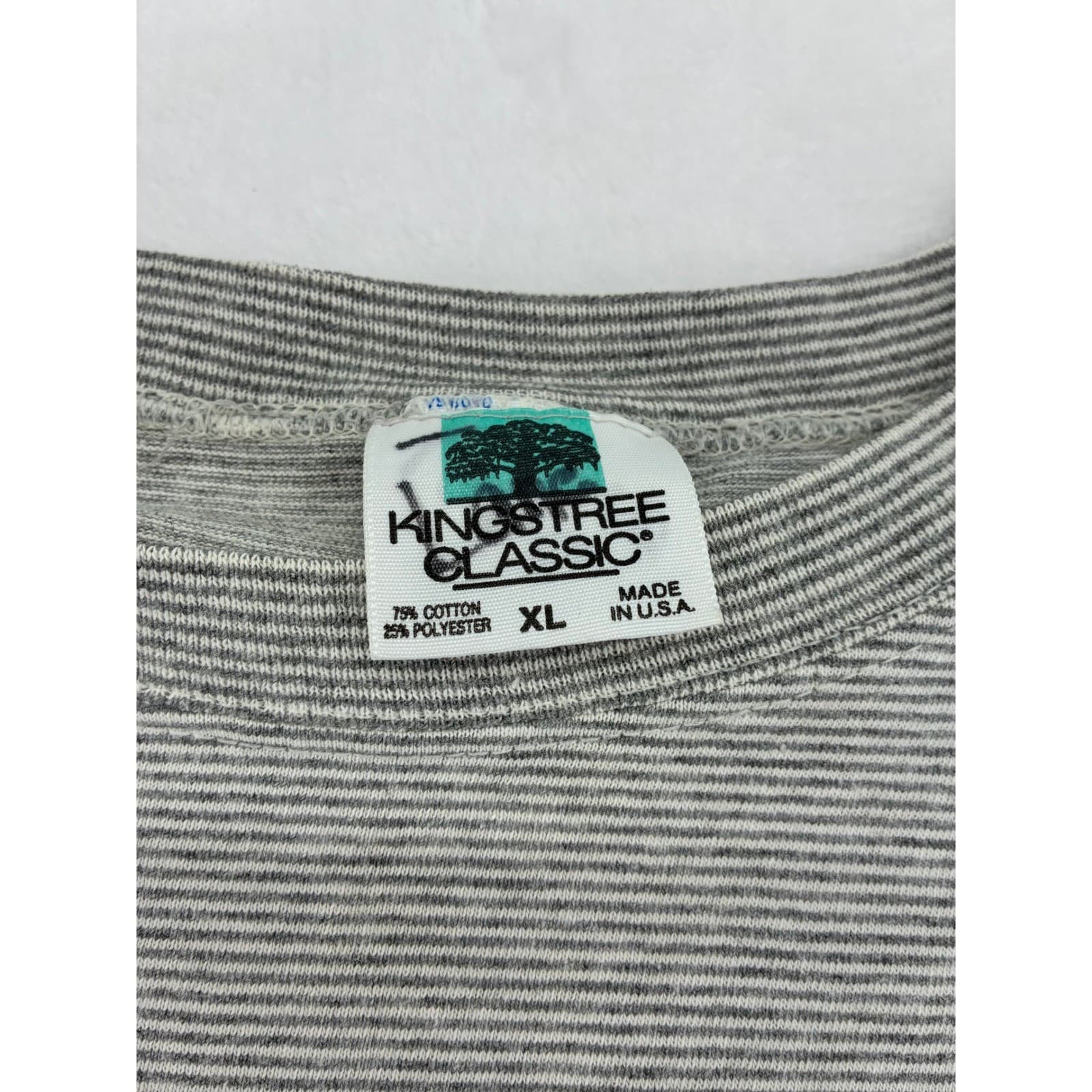 Kingstree Classic T-Shirt Womens XL Tee Gray Striped Beach Ball Classic - Thumbnail 2