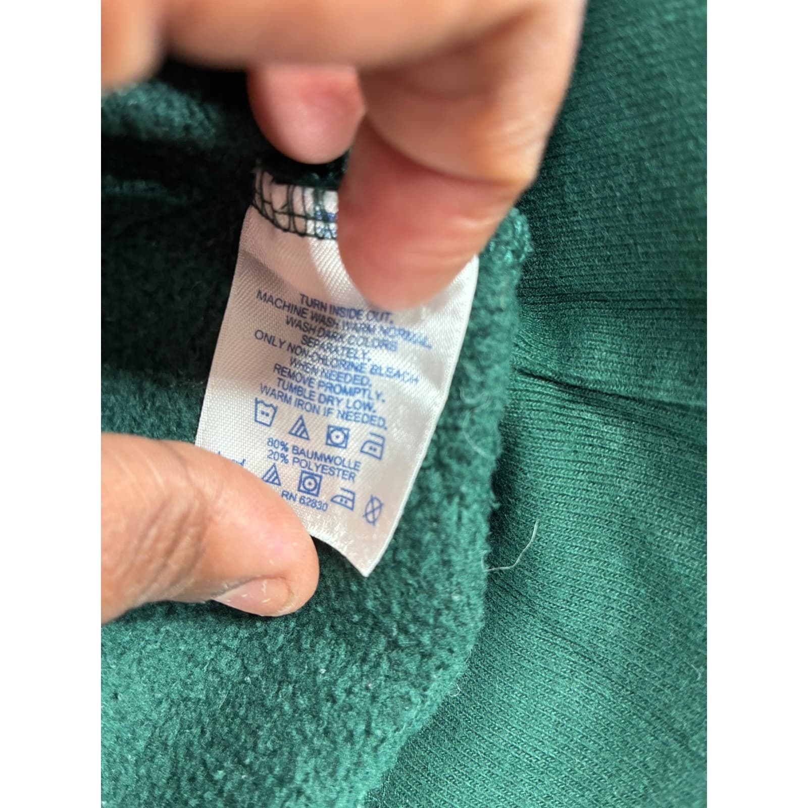 Lands' End Sweatshirt Mens 38-40 Medium Crewneck Green Long Sleeve Cotton Blend - Thumbnail 5