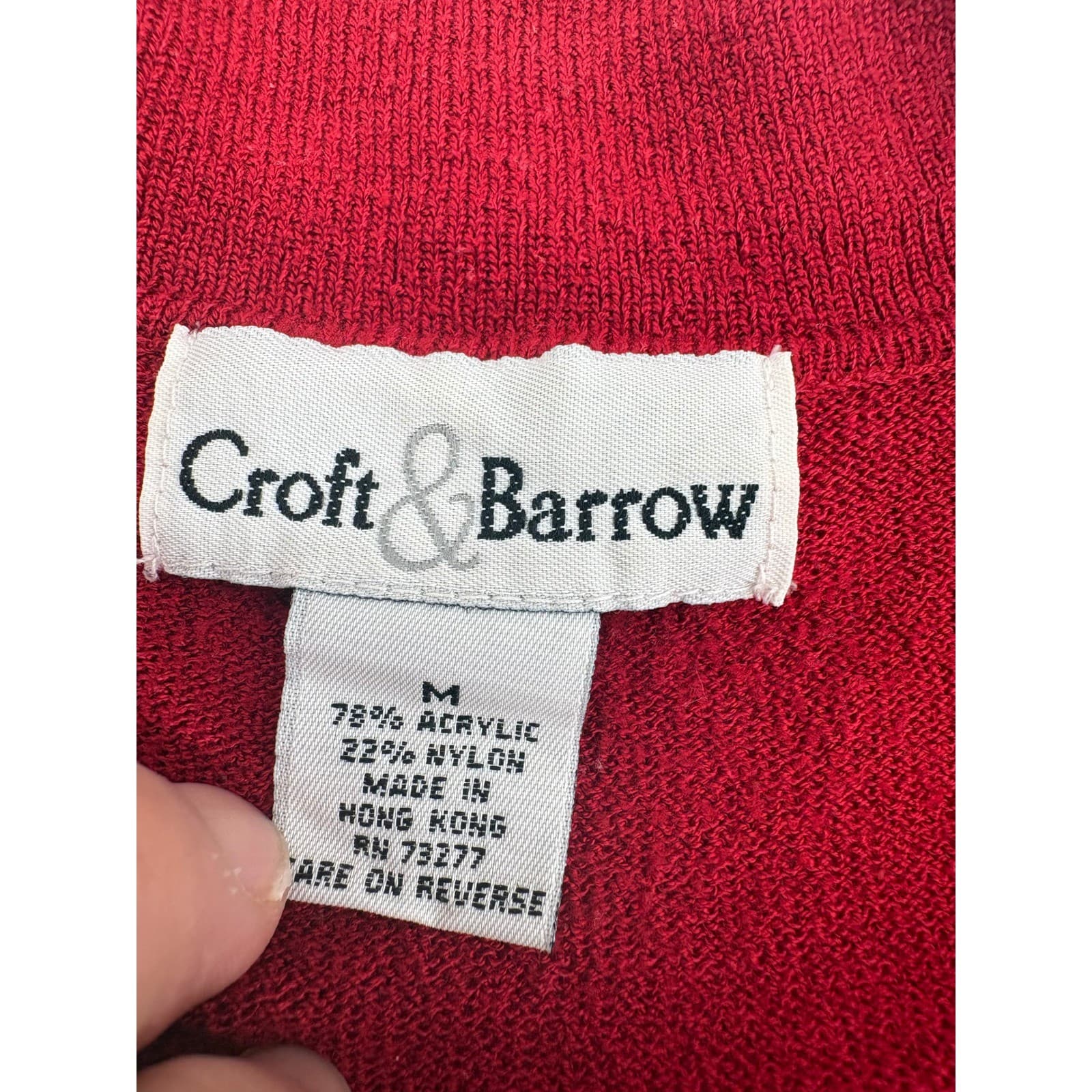 Croft & Barrow Women's Red Short Sleeve Collared Knit Polo Shirt Size M - Thumbnail 2