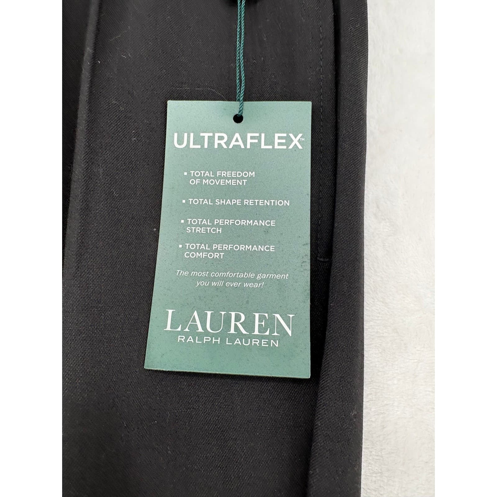 Lauren Ralph Lauren Dress Pants Mens 40x30 Ultraflex Classic Fit Cuffed Black - Thumbnail 3