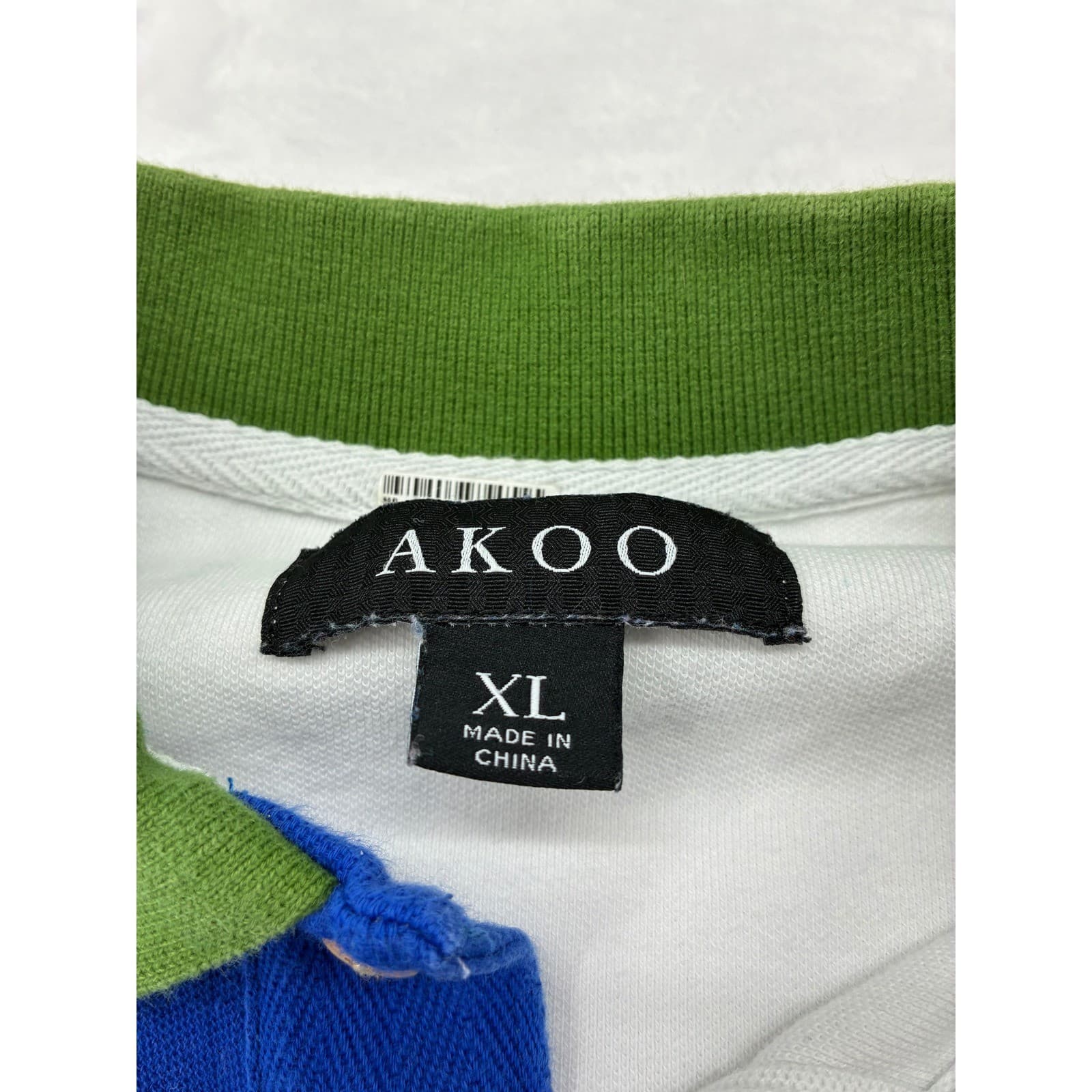 AKOO Polo Shirt Kids XL Polo Red White Blue Colorblock Graphic Patch Streetwear - Thumbnail 2