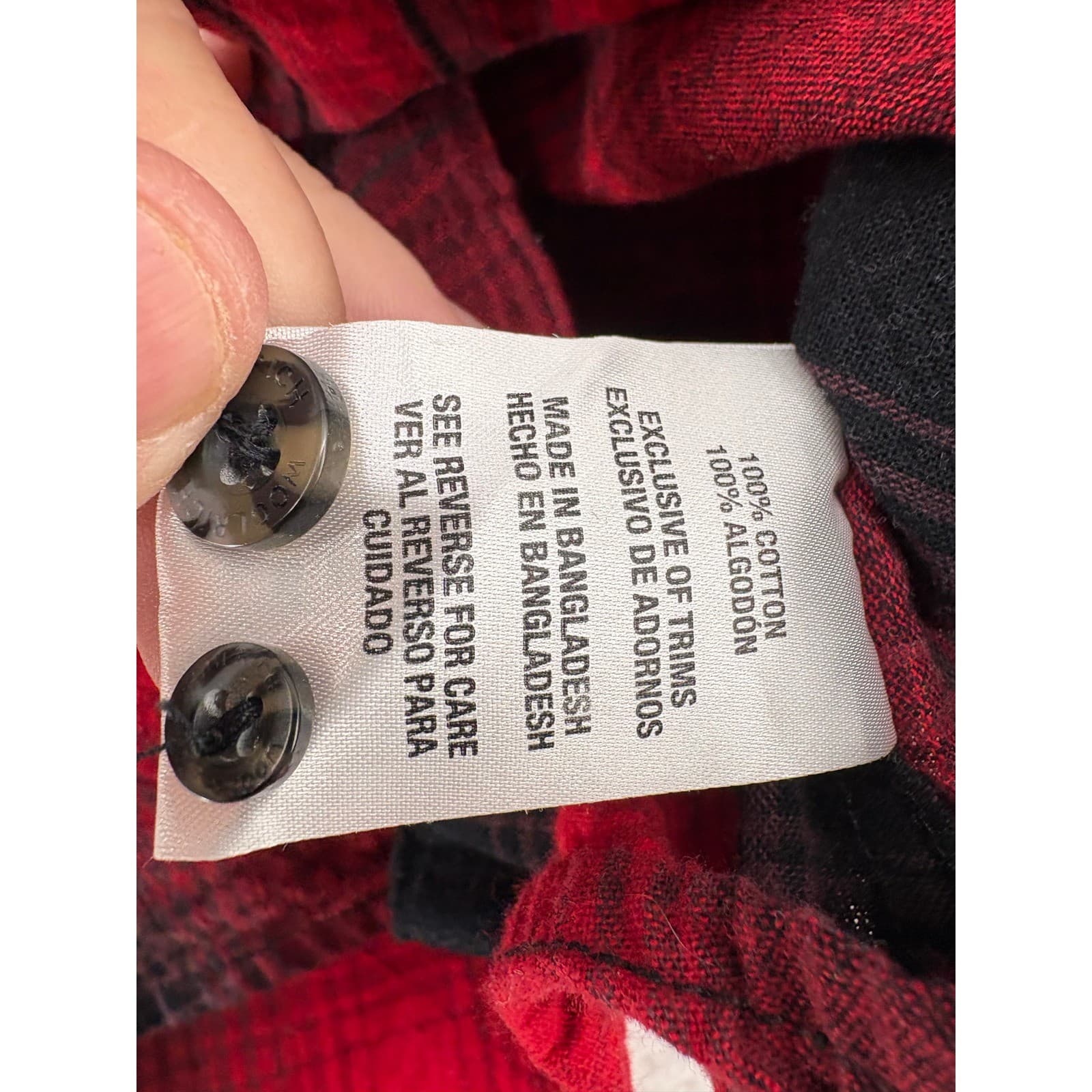 Woolrich Flannel Shirt Mens Large Button Down Red Black Plaid Cotton - Thumbnail 3