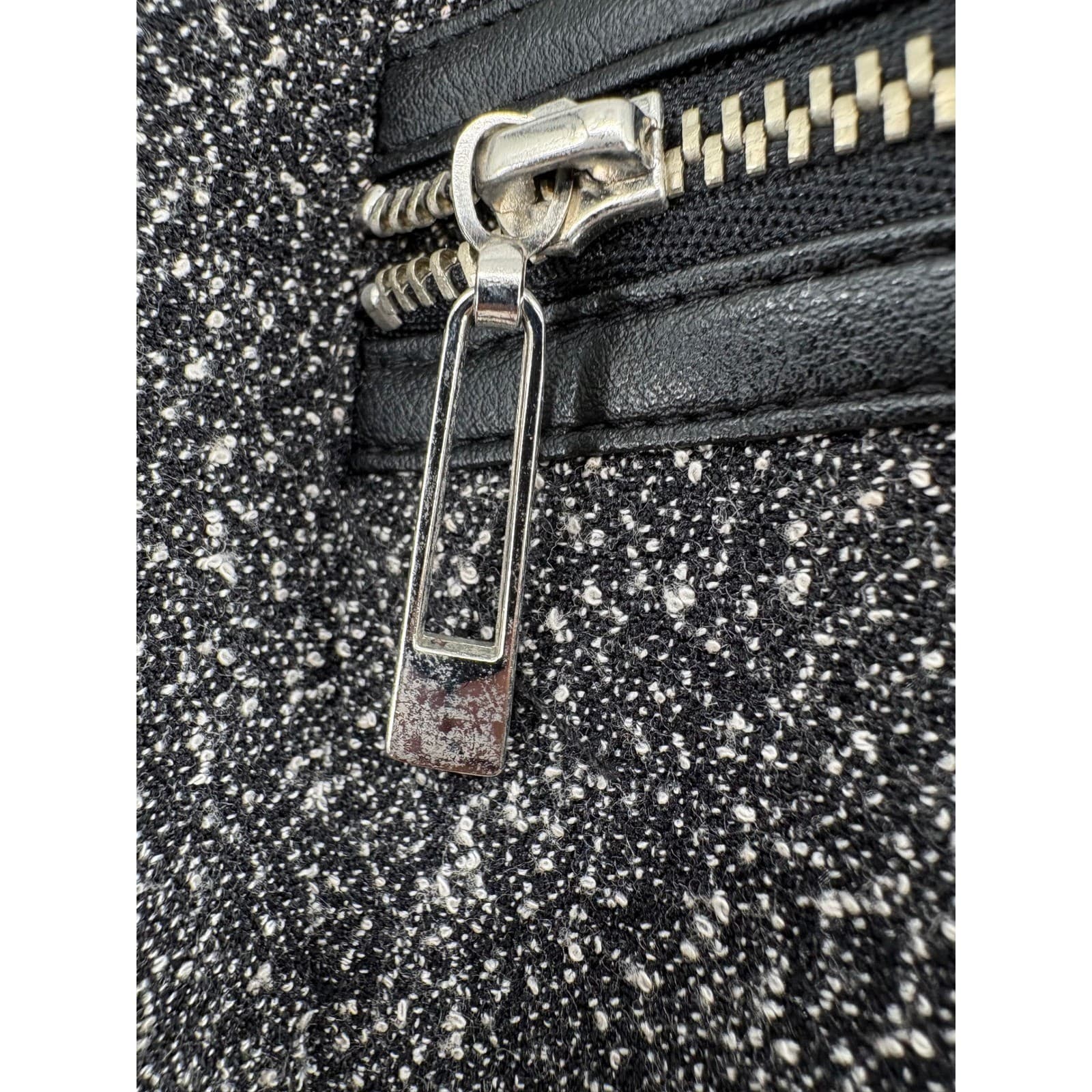 Sag Harbor Jacket Womens 8P Jacket Black Silver Metallic Full Zip F42159 - Thumbnail 6