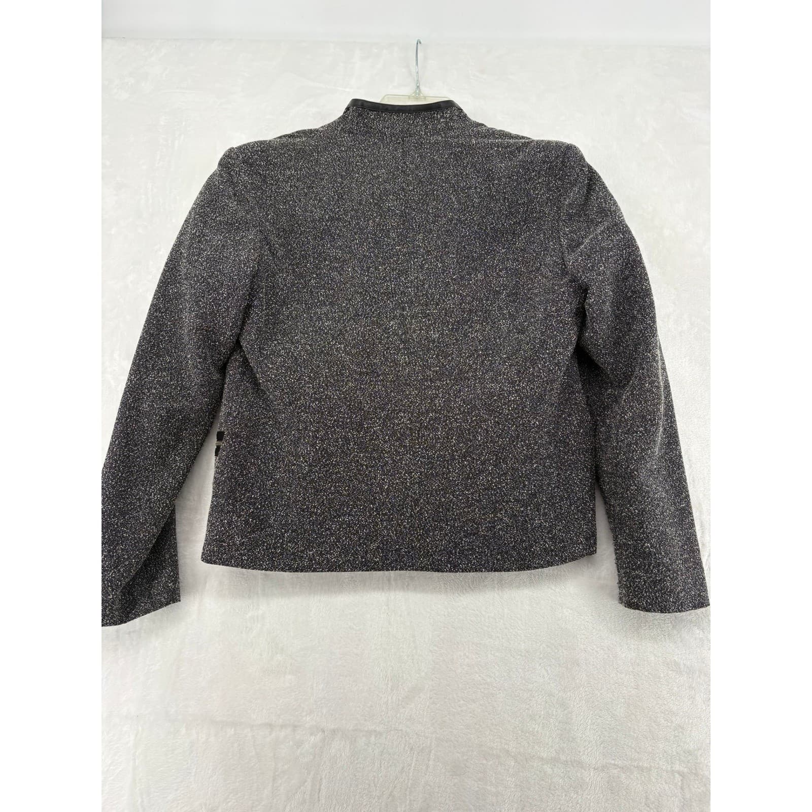 Sag Harbor Jacket Womens 8P Jacket Black Silver Metallic Full Zip F42159 - Thumbnail 8