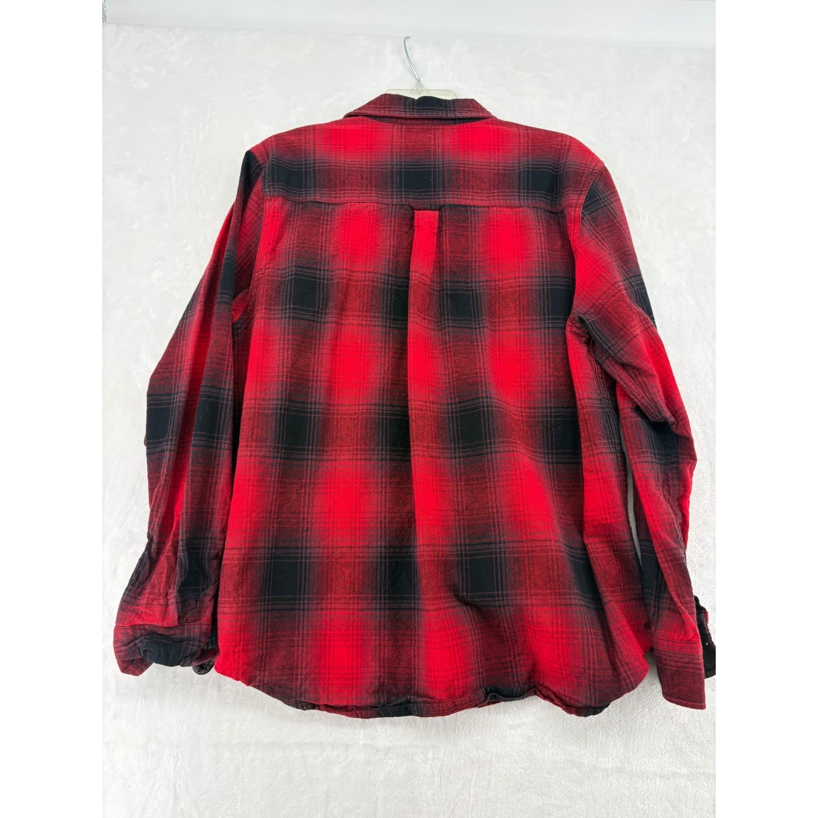 Woolrich Flannel Shirt Mens Large Button Down Red Black Plaid Cotton - Thumbnail 6