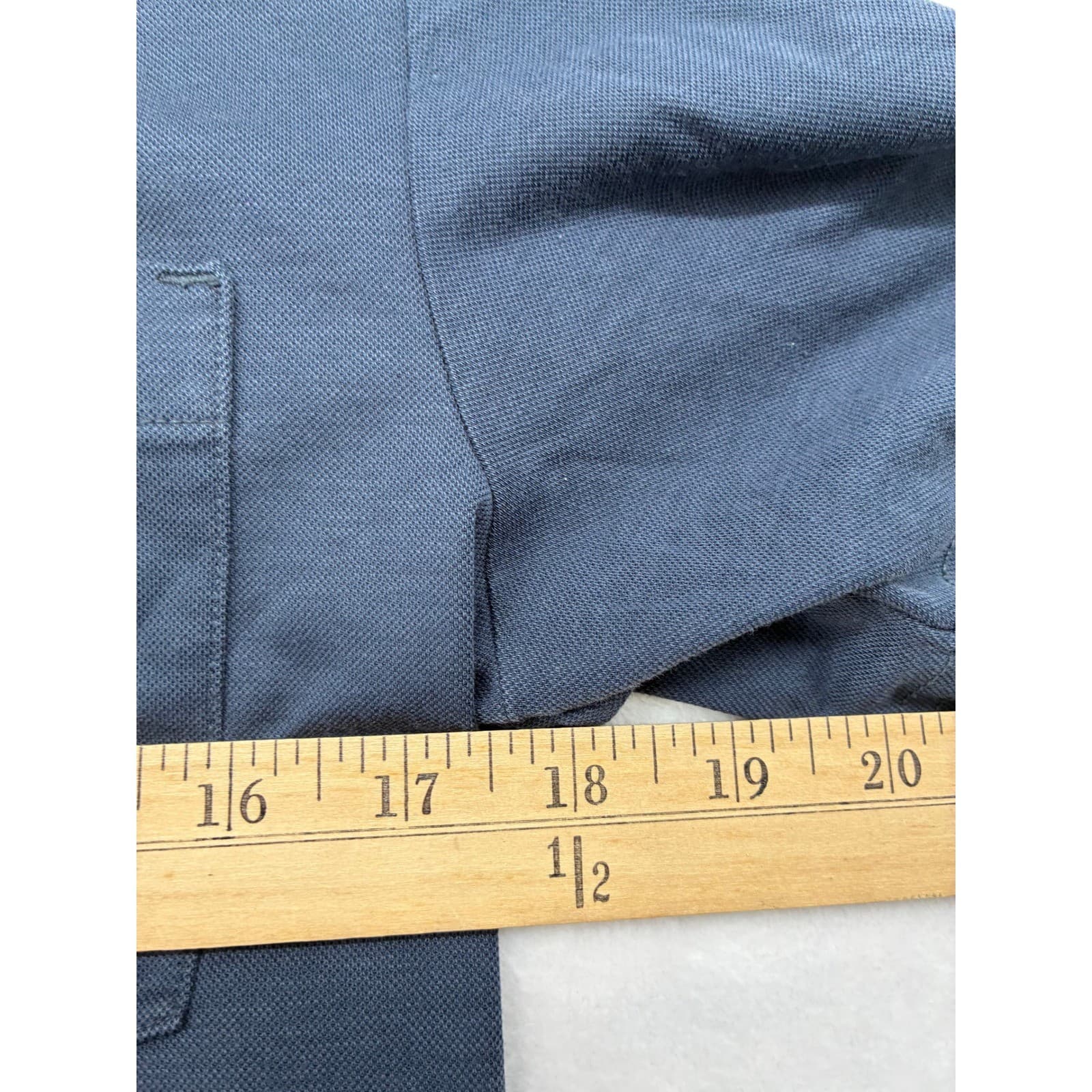TravisMathew Polo Womens Small Polo Blue Pima Cotton Blend American Flag Pocket - Thumbnail 4