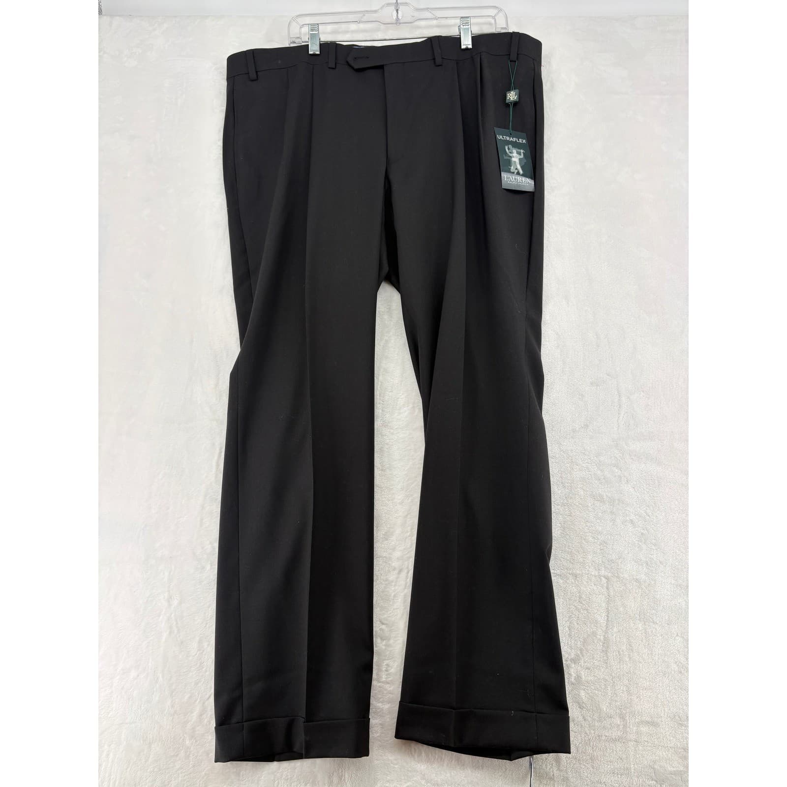 Lauren Ralph Lauren Dress Pants Mens 40x30 Ultraflex Classic Fit Cuffed Black