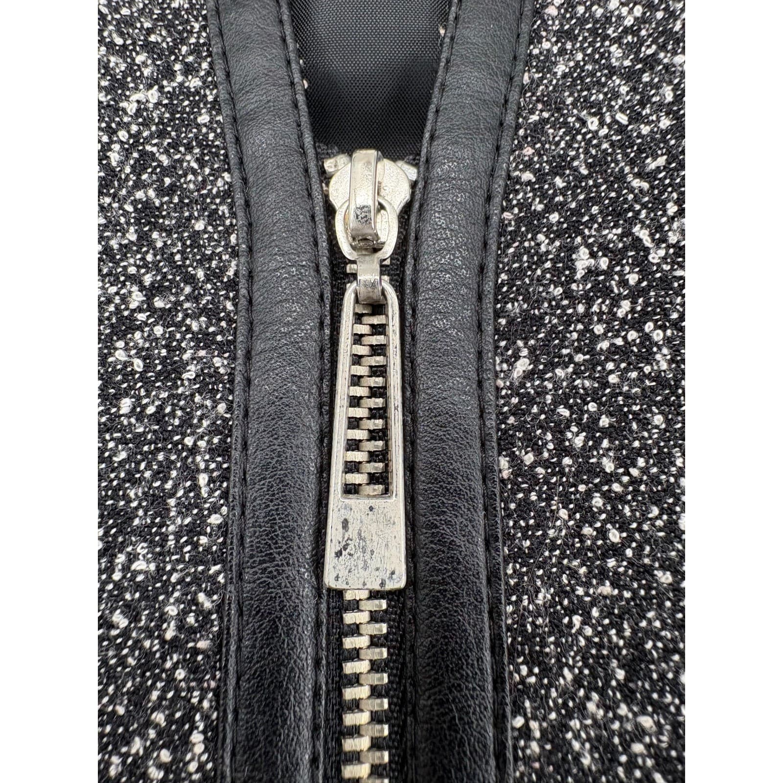 Sag Harbor Jacket Womens 8P Jacket Black Silver Metallic Full Zip F42159 - Thumbnail 7