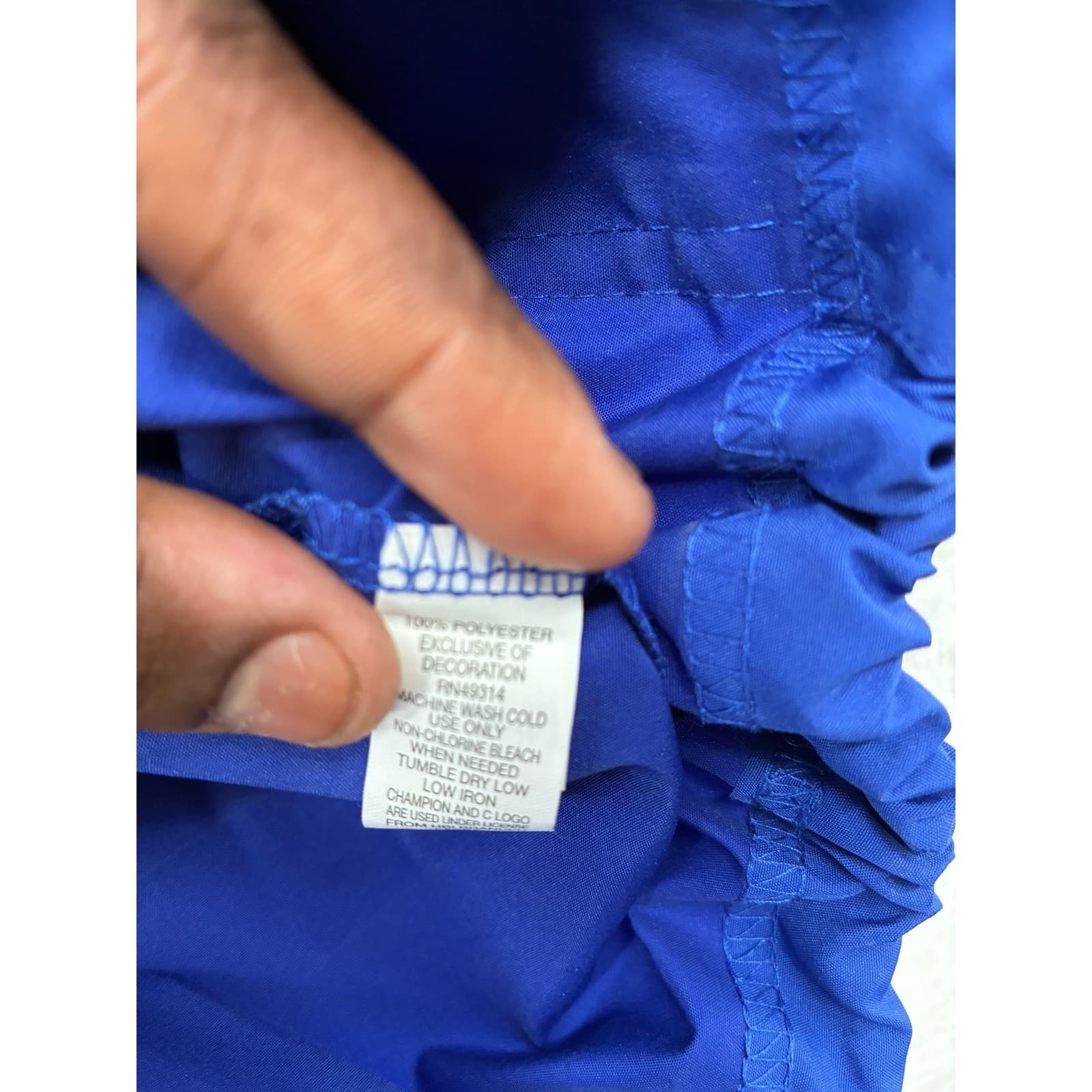 Champion Jacket Mens S Windbreaker Blue UNC Asheville Packable Half Zip Hooded - Thumbnail 5