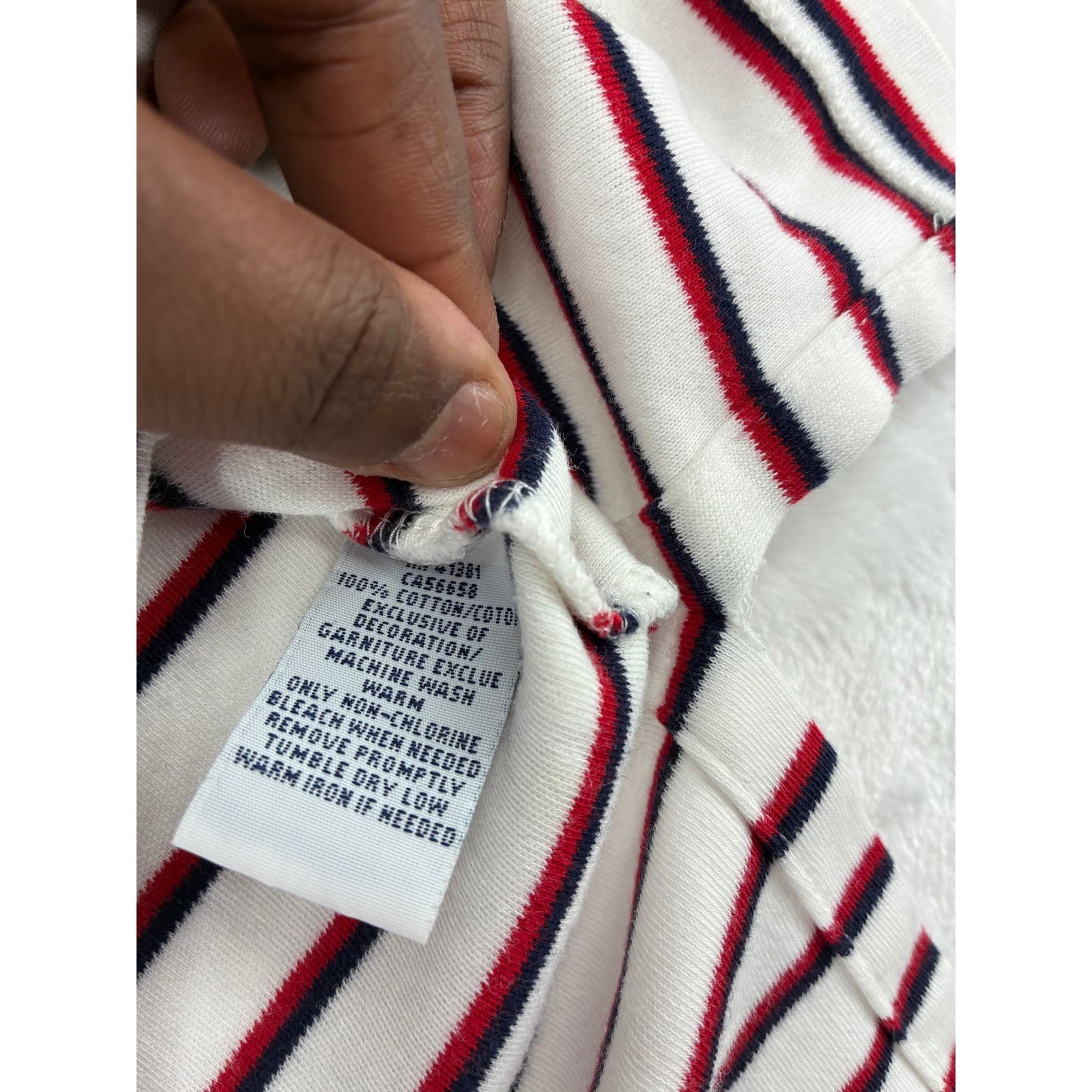 Polo Ralph Lauren Polo Mens L White Red Navy Striped Custom Fit Short Sleeve - Thumbnail 3