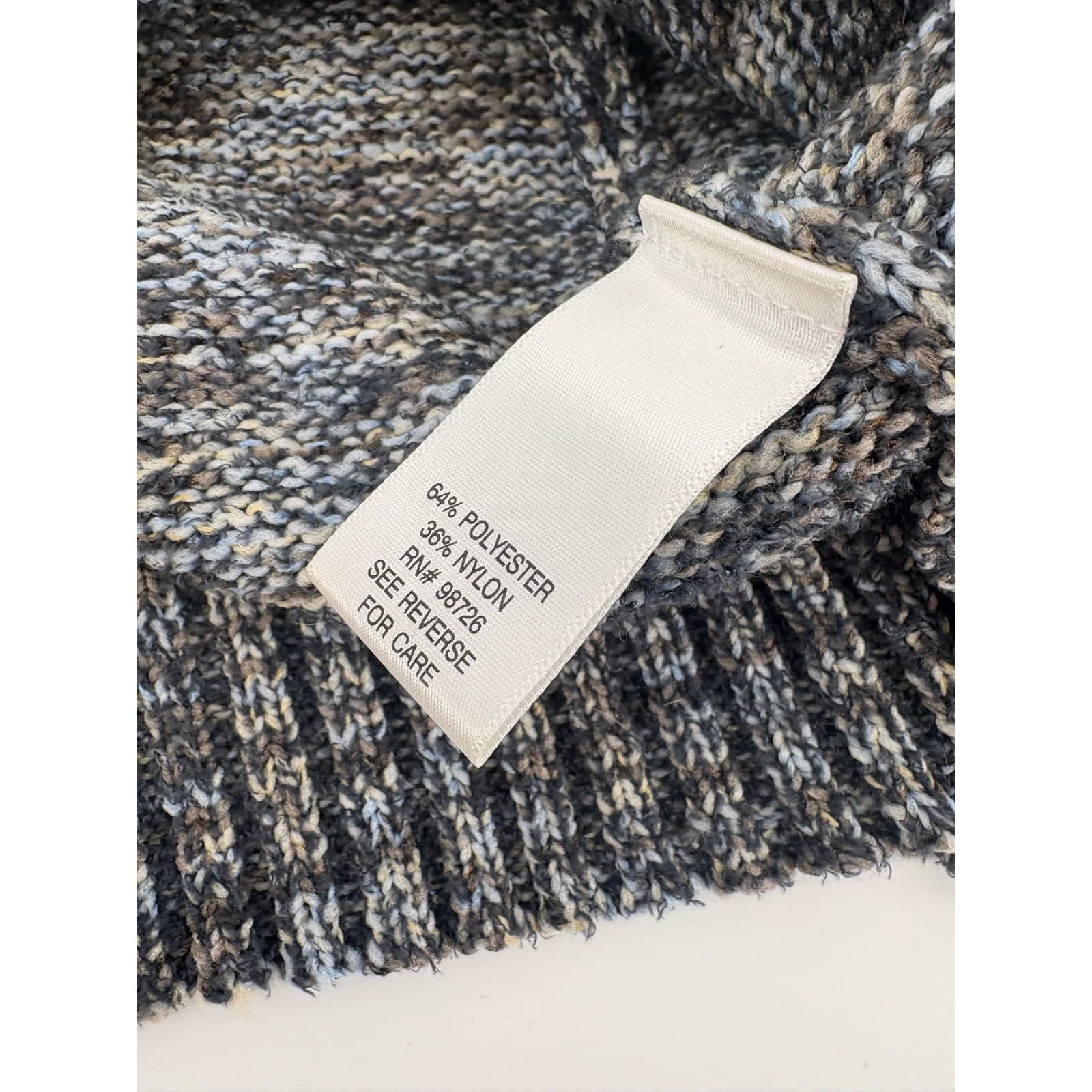 Croft & Barrow Women’s Gray Blue Marled V-Neck Sweater Knit Pullover Size S - Thumbnail 3