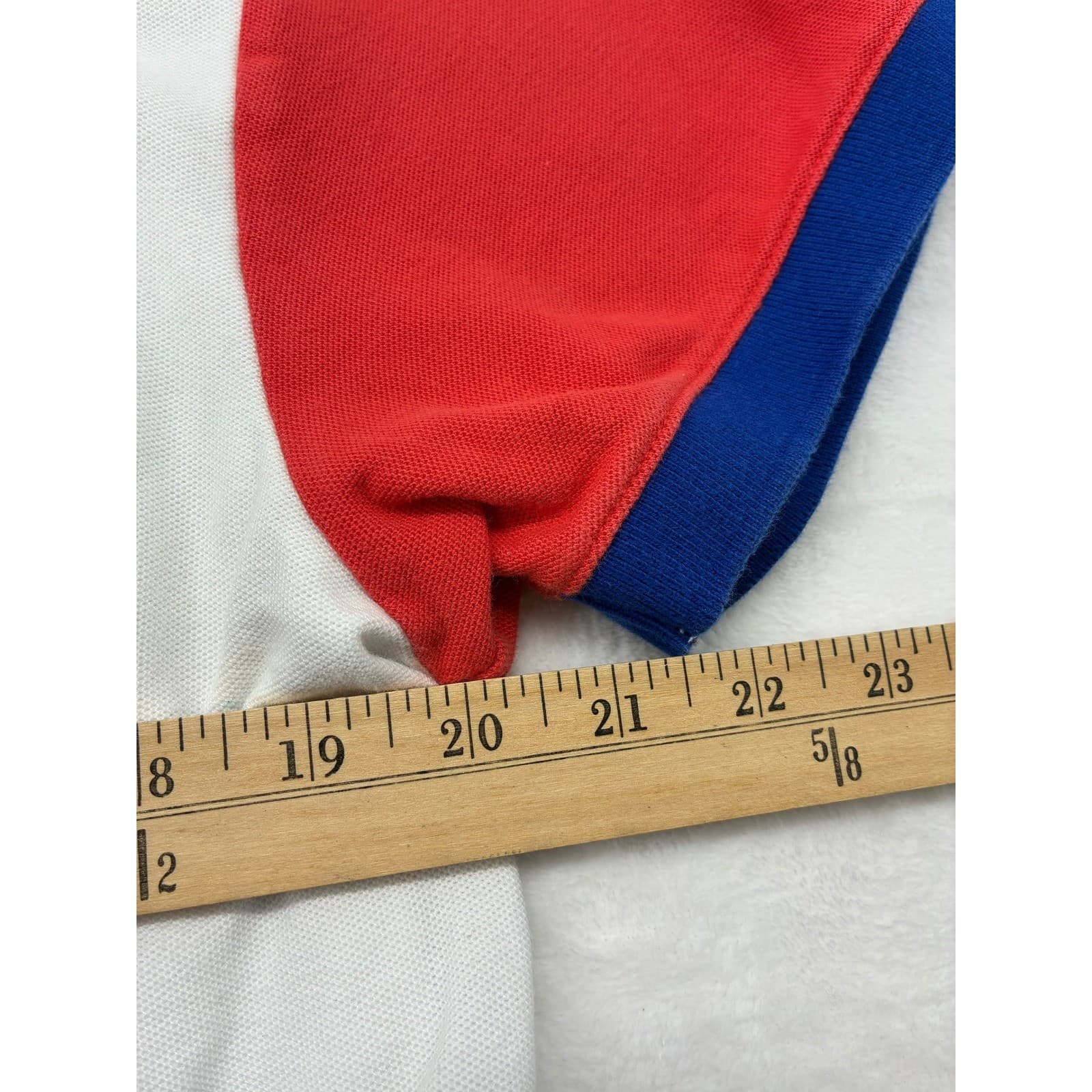 AKOO Polo Shirt Kids XL Polo Red White Blue Colorblock Graphic Patch Streetwear - Thumbnail 4
