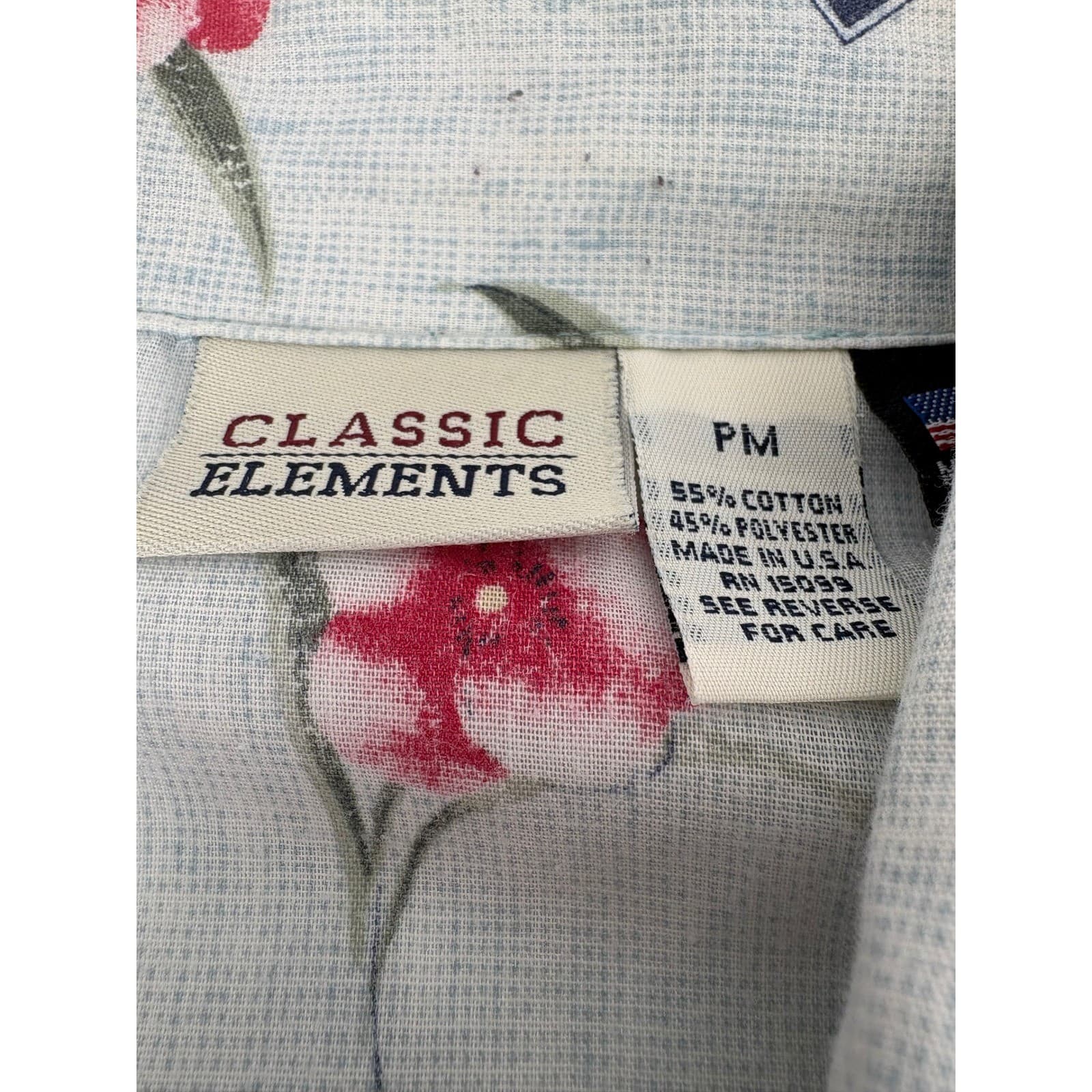 Classic Elements Women's PM Blue Floral Watering Can Button Up Shirt - Thumbnail 2