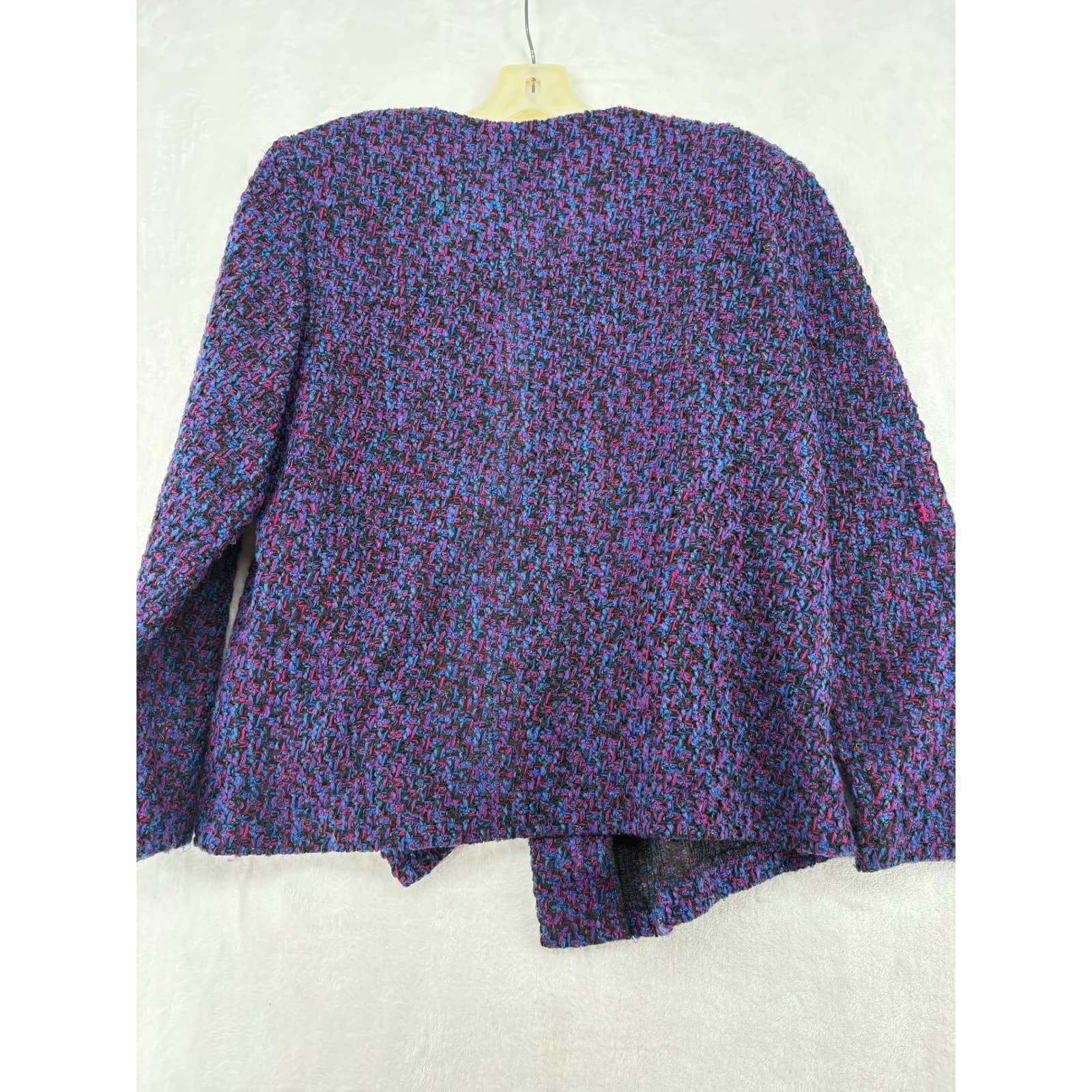 Elisabeth Williams Jacket Womens OS Jacket Purple Textured Knit Open Front - Thumbnail 5