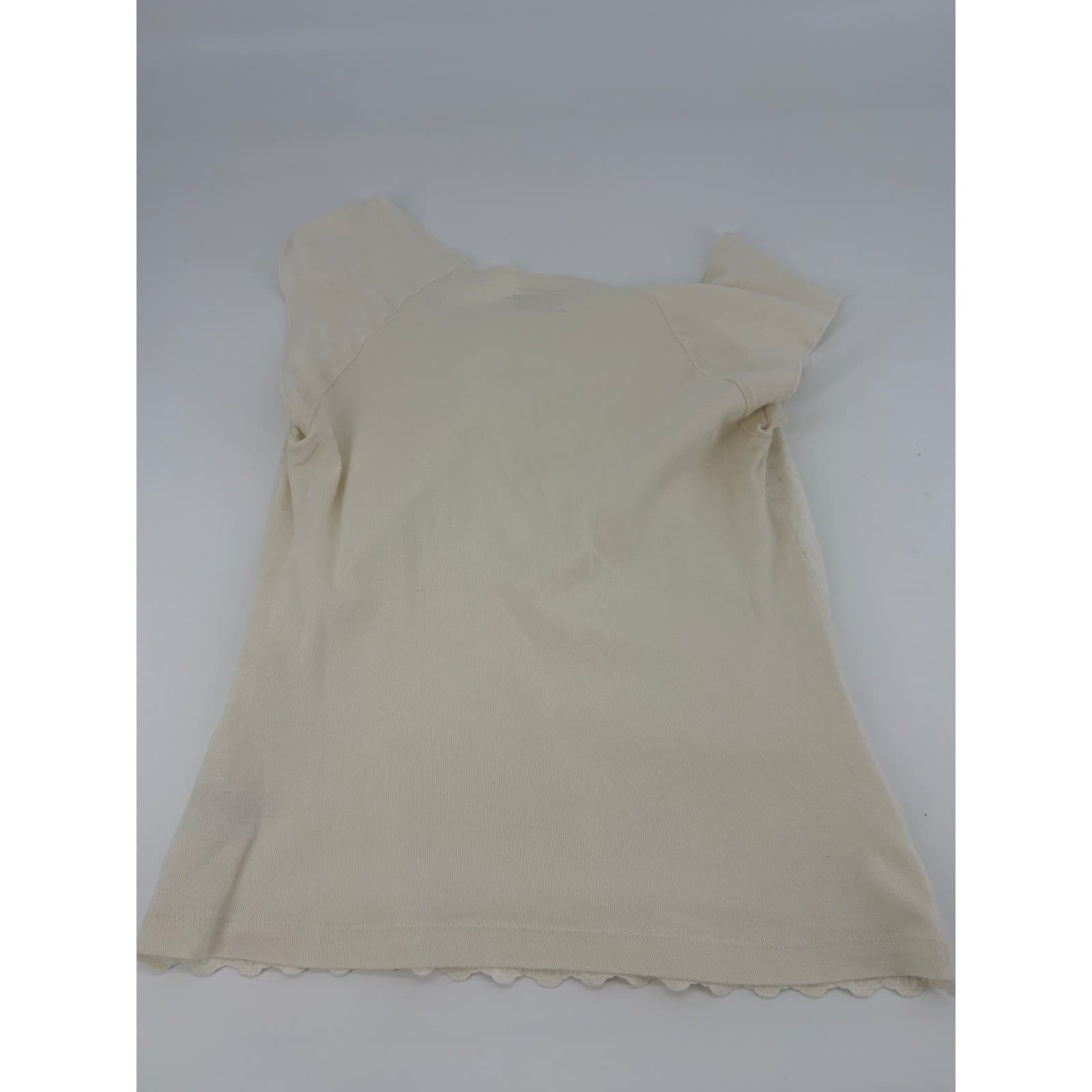 Vintage Nines & Co Weekend Cream Lace Front Square Neck Cap Sleeve Top Size S - Thumbnail 4
