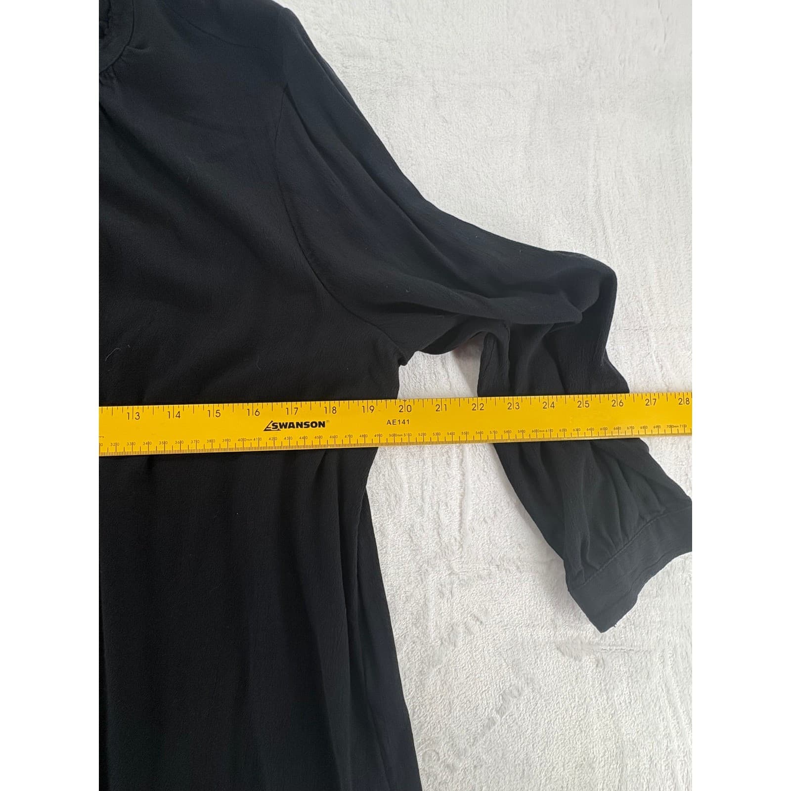 Style & Co Blouse Womens PXL Button Down Black Green Lot of 2 Ruffle Neck Rayon - Thumbnail 6
