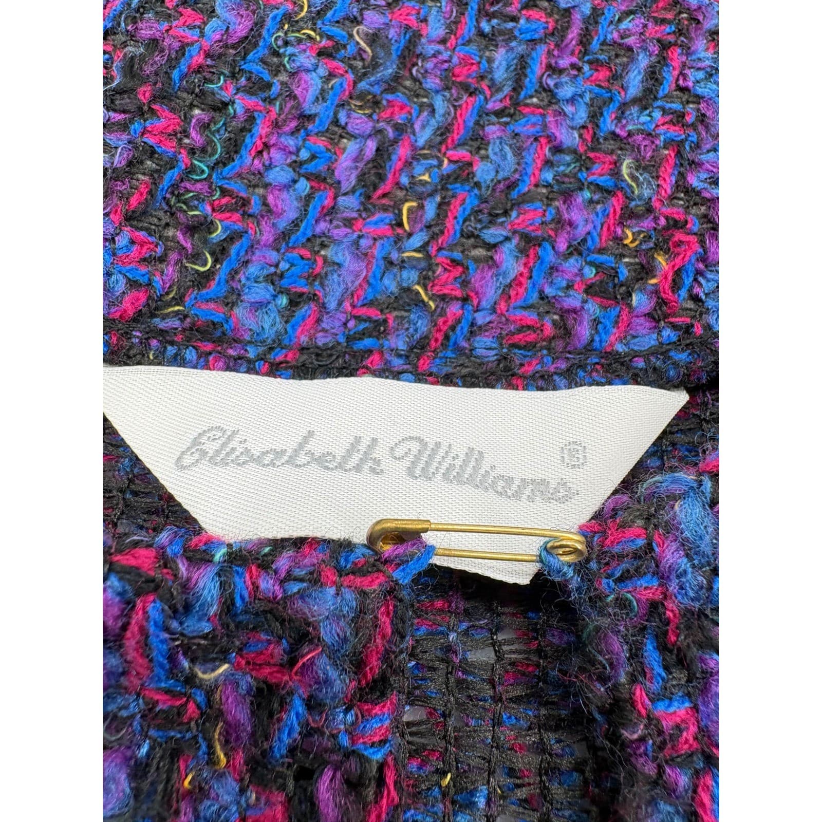 Elisabeth Williams Jacket Womens OS Jacket Purple Textured Knit Open Front - Thumbnail 2