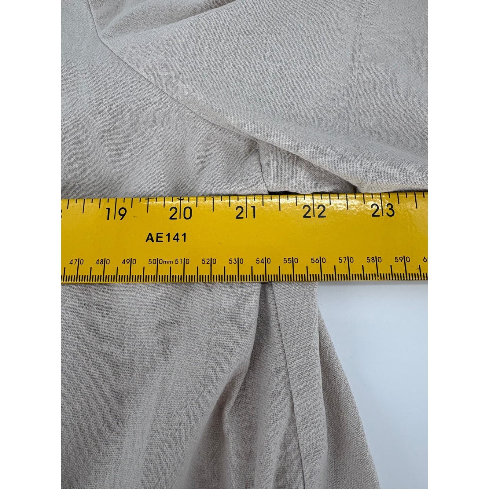 Appleseed's Petites Top Womens PXL Blouse Beige Cotton Button Side A25845 - Thumbnail 7