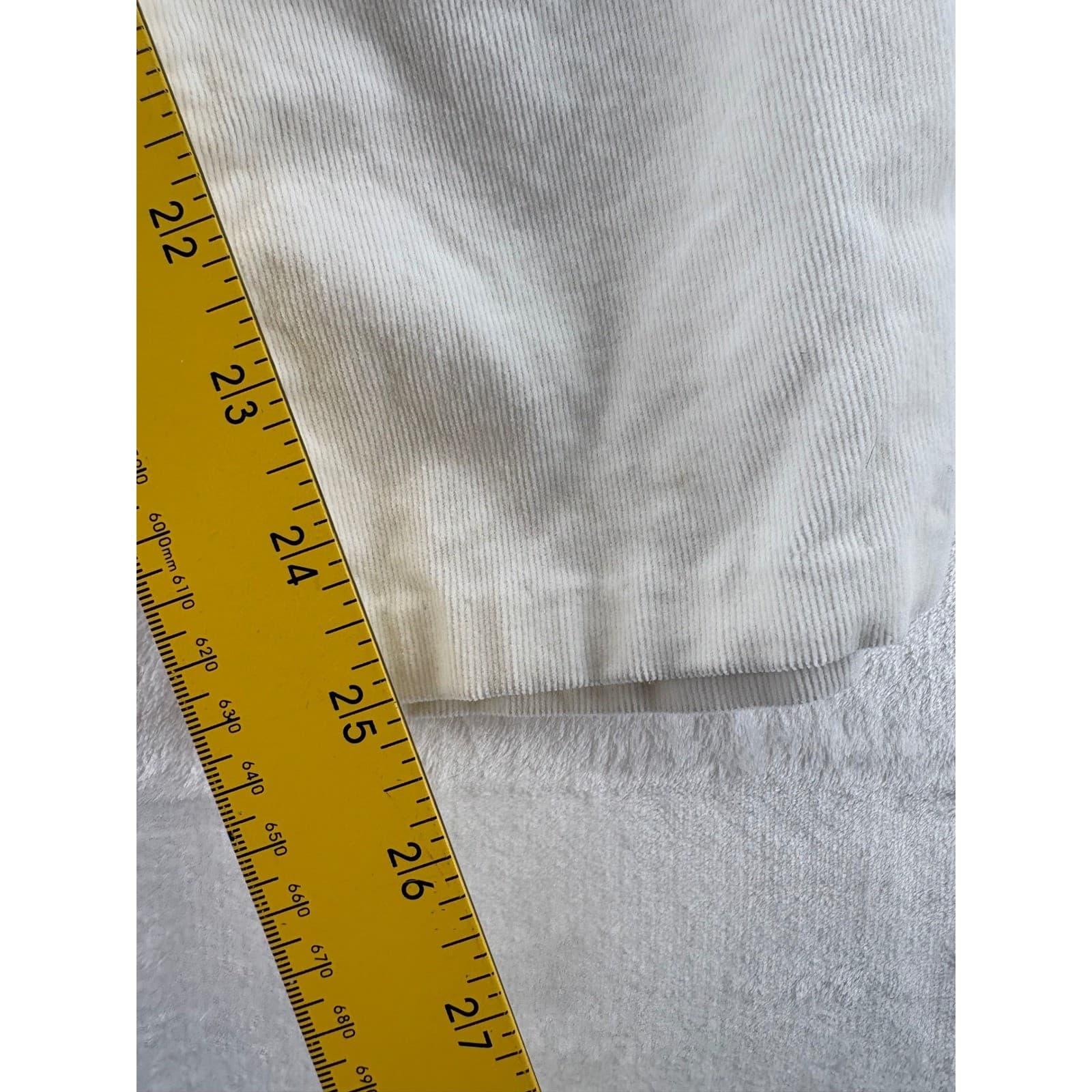 Chicos Corduroy Womens 2 Pants Off White Embellished Rhinestone Straight Leg - Thumbnail 7