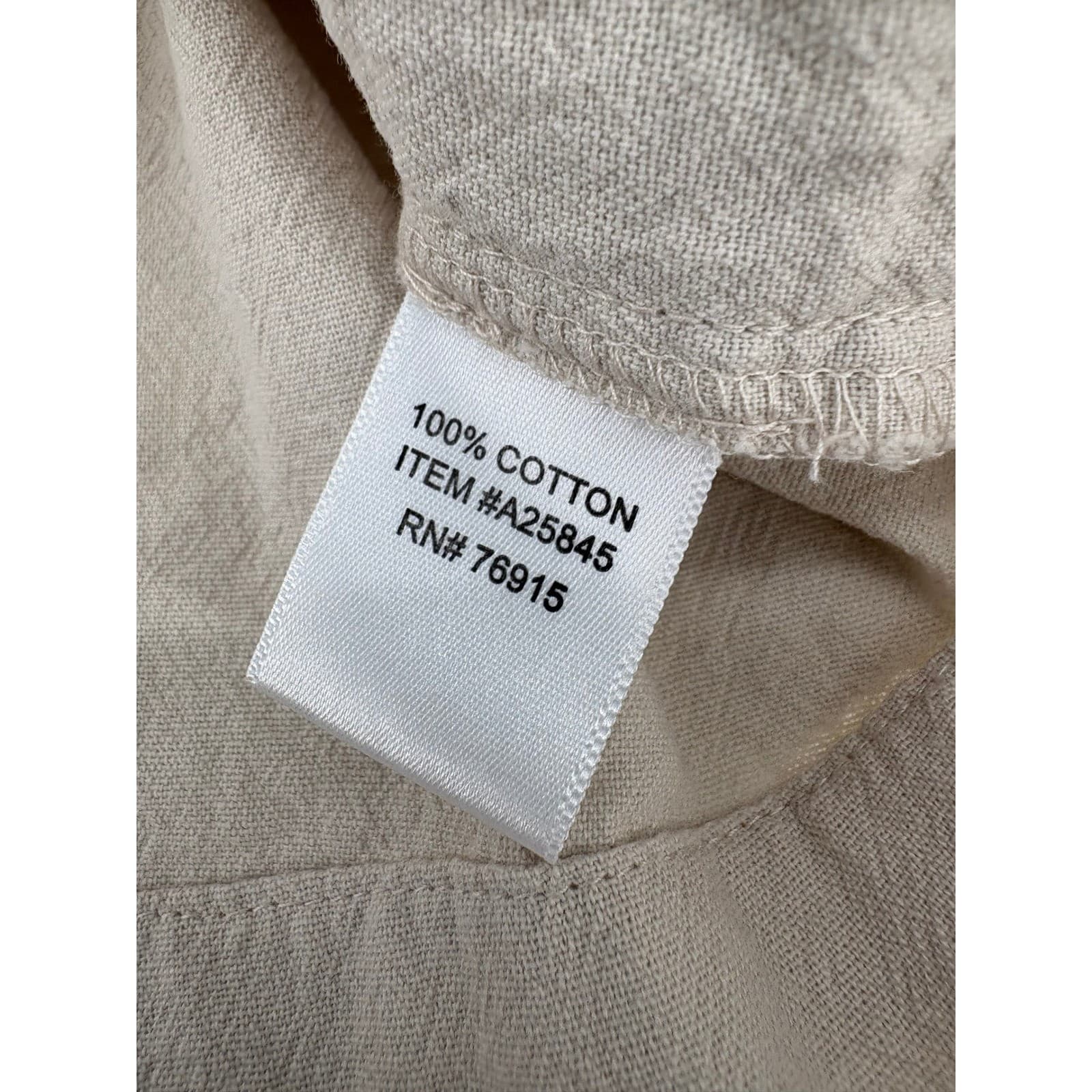 Appleseed's Petites Top Womens PXL Blouse Beige Cotton Button Side A25845 - Thumbnail 6