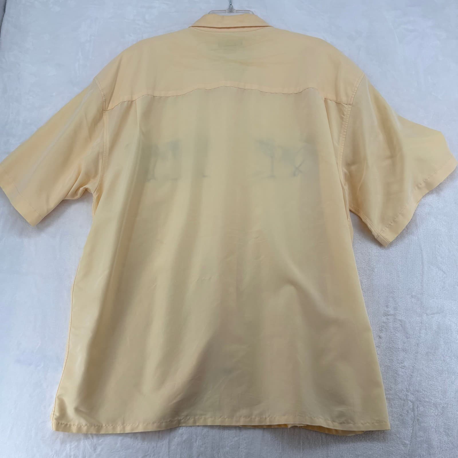 Kaylua Bay Shirt Mens XL Button Up Yellow Palm Tree Embroidered Modal Blend 6501 - Thumbnail 7