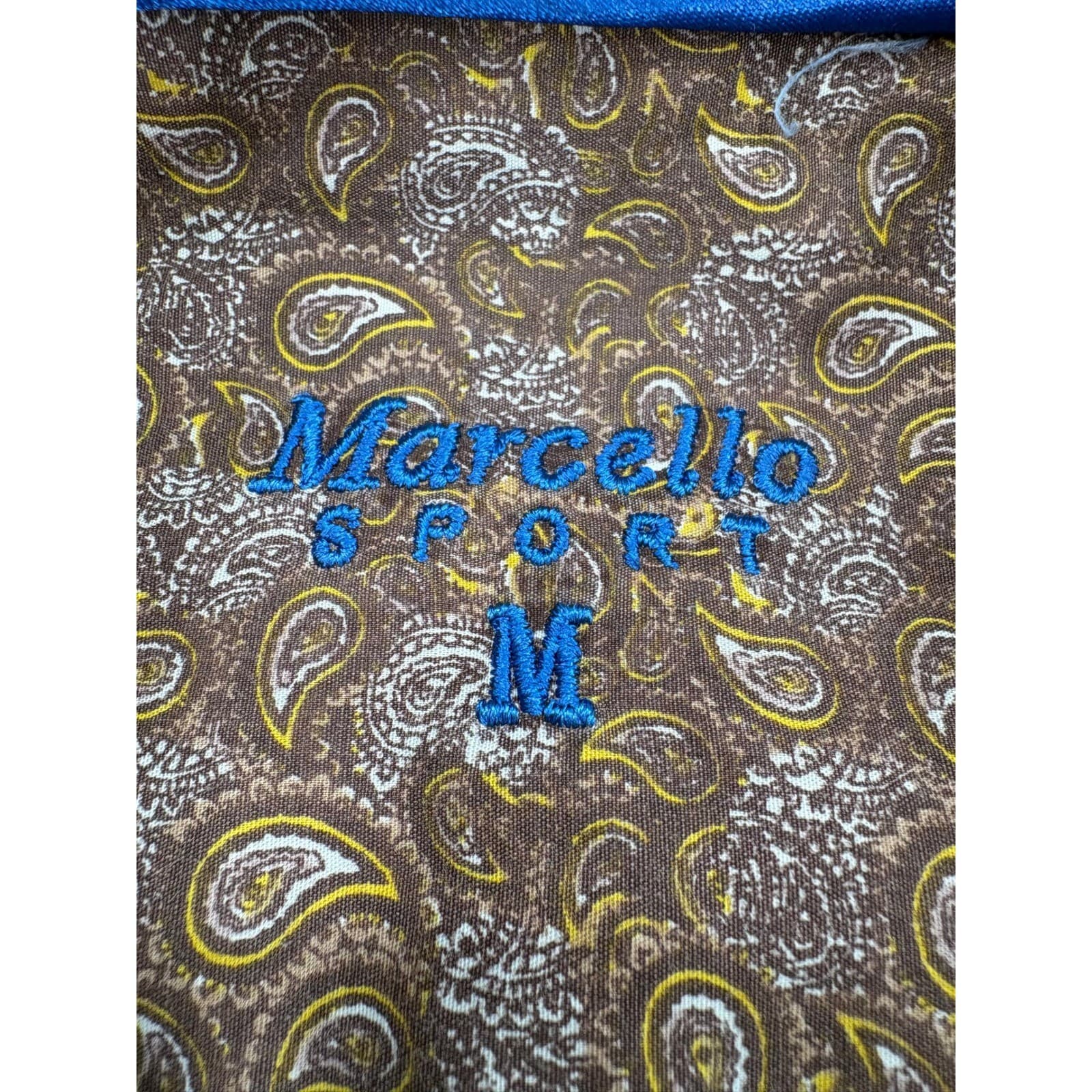 Marcello Sport Button Down Mens Size M Shirt Multicolor Plaid Paisley Trim - Thumbnail 2