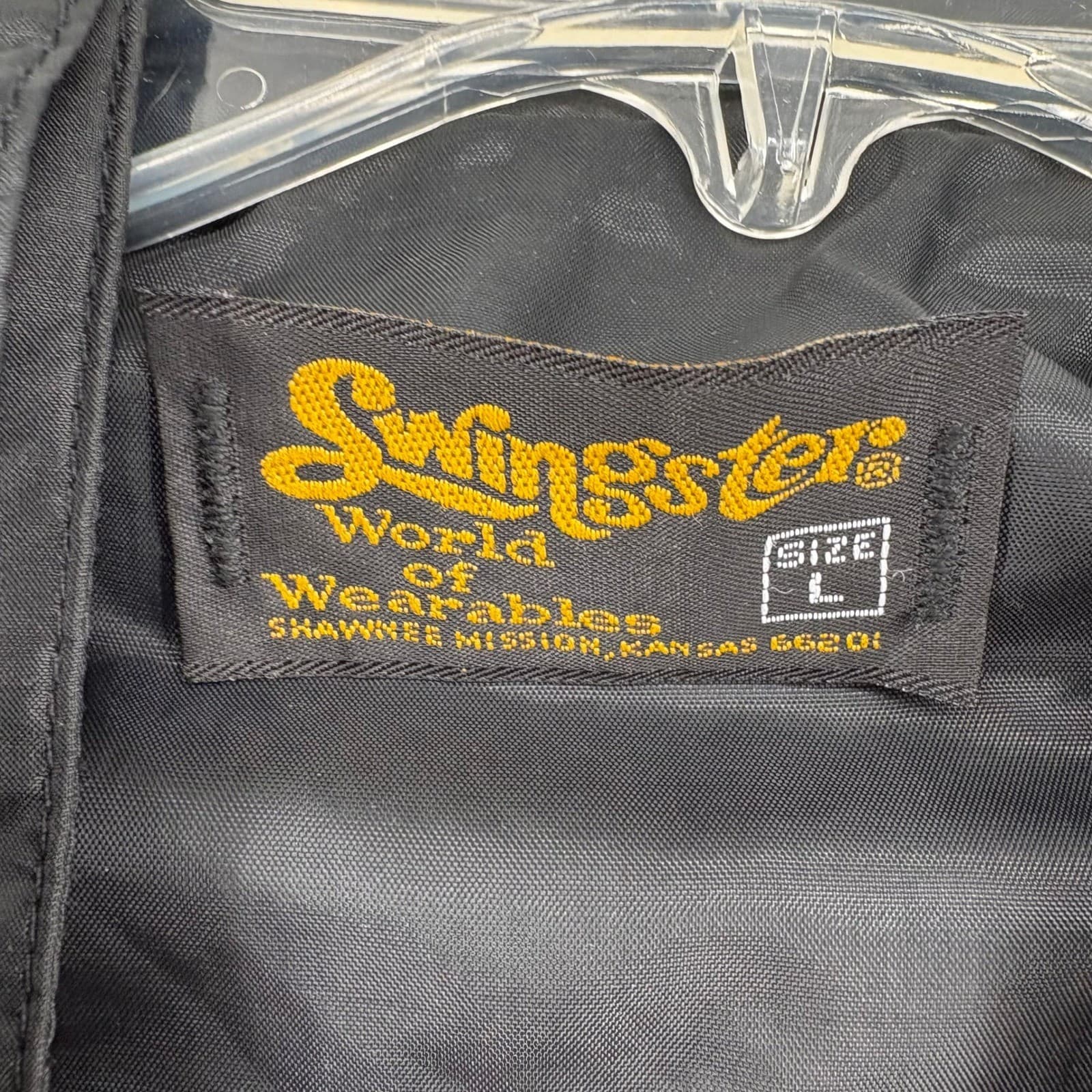 Swingster Bomber Jacket Mens Large Jacket Black Mac Tools Vintage Epaulets L - Thumbnail 2