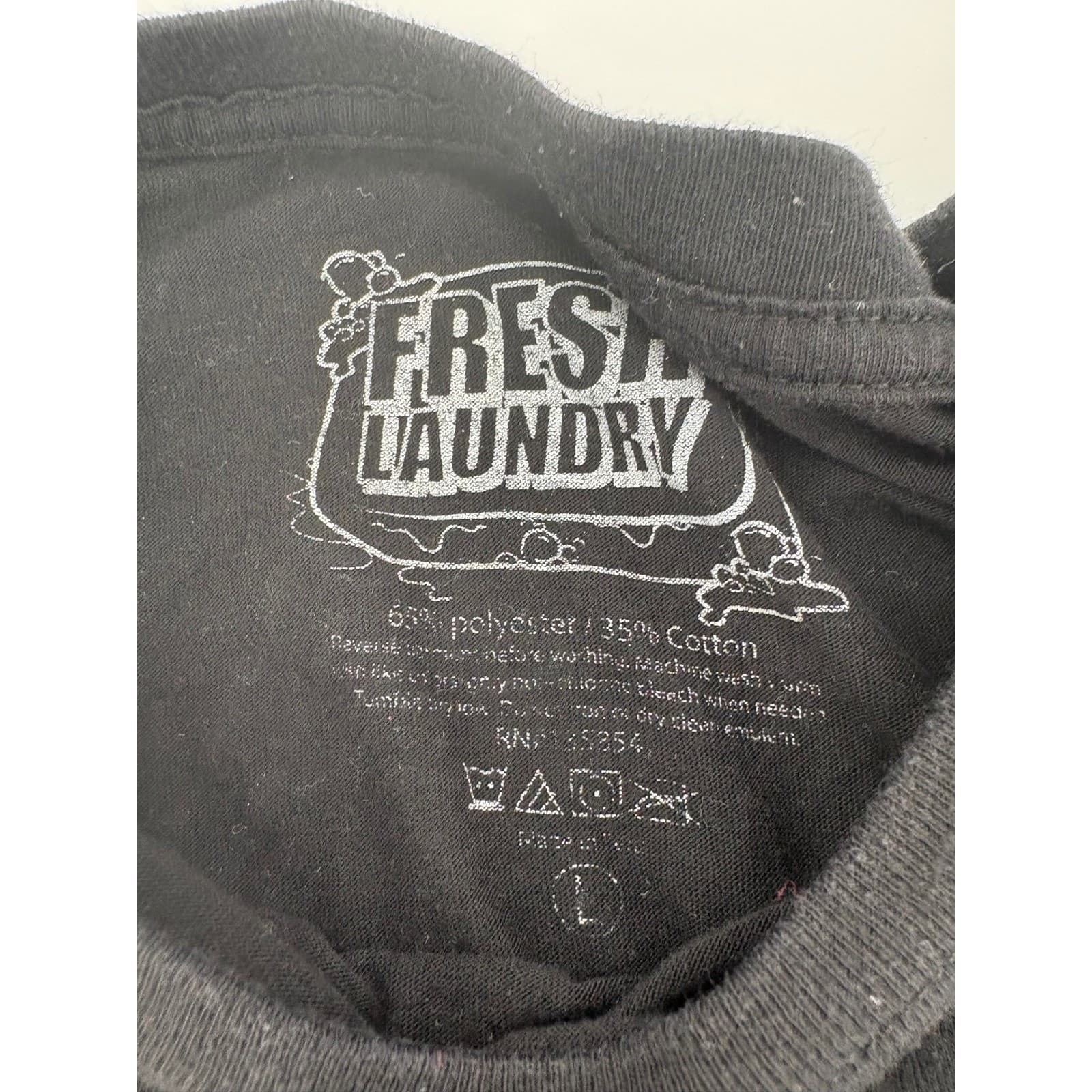 FRESH LAUNDRY Mens Black Tokyo Graphic T Shirt Size L - Thumbnail 4