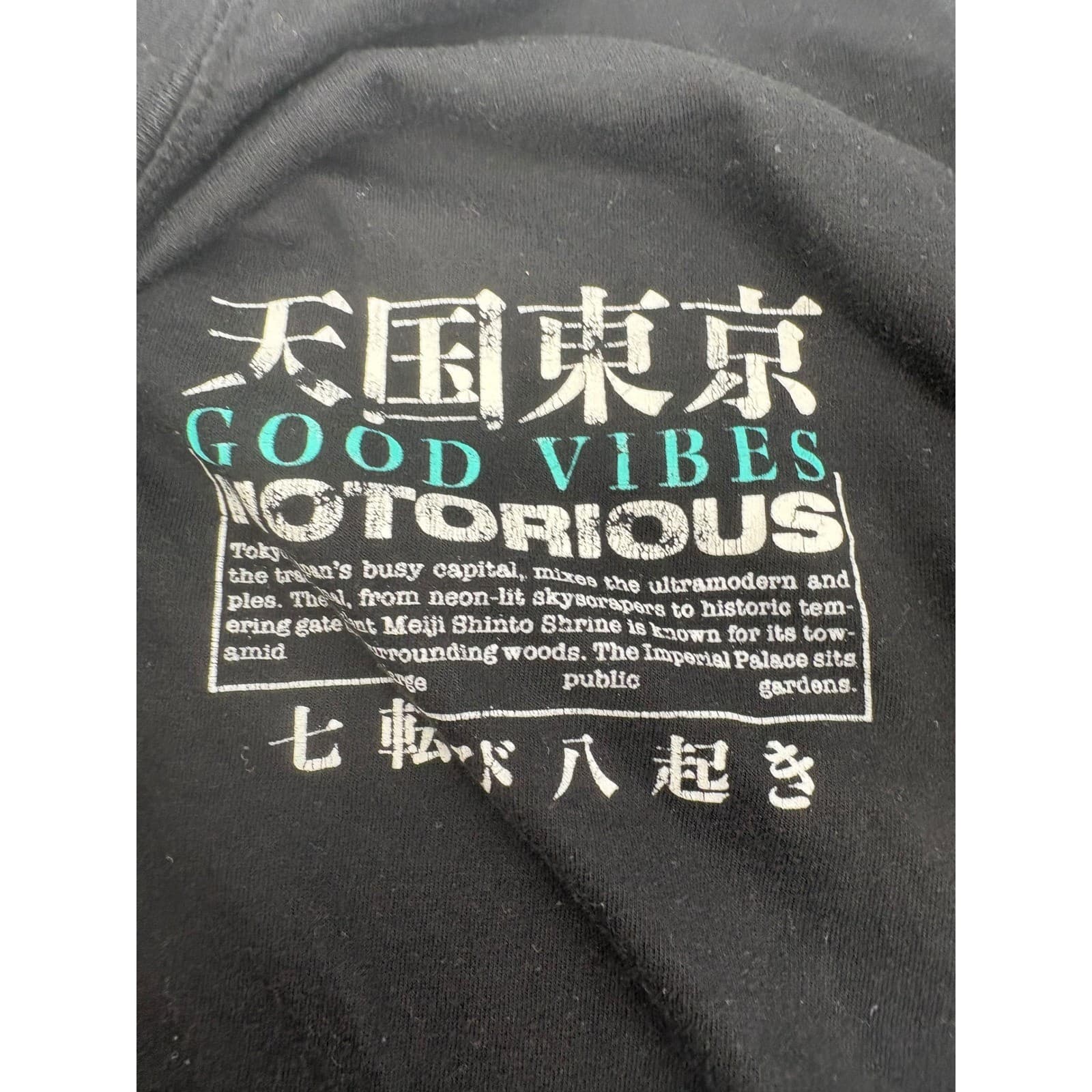 FRESH LAUNDRY Mens Black Tokyo Graphic T Shirt Size L - Thumbnail 5