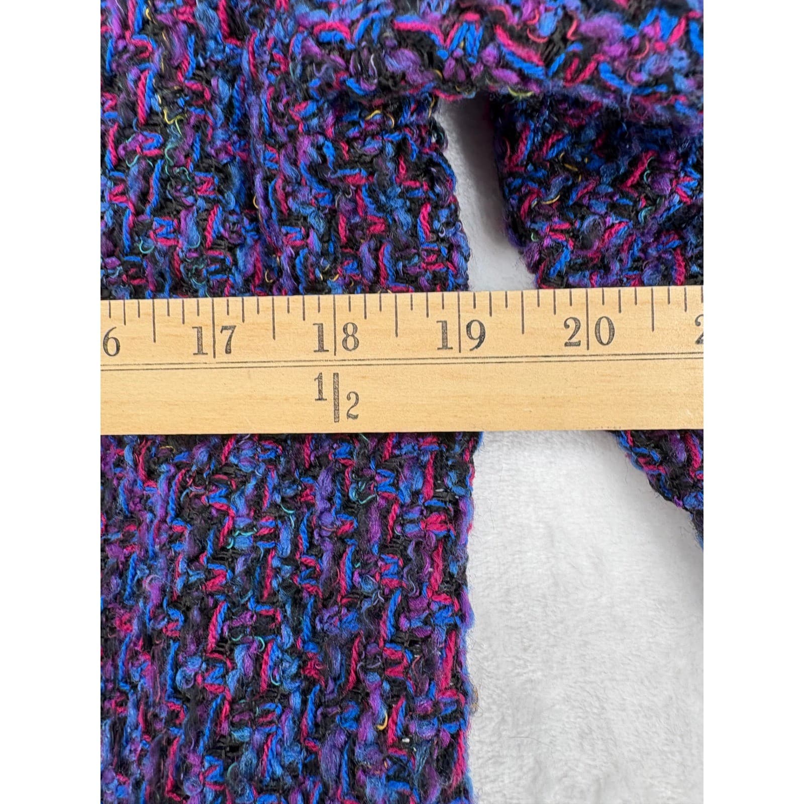Elisabeth Williams Jacket Womens OS Jacket Purple Textured Knit Open Front - Thumbnail 3