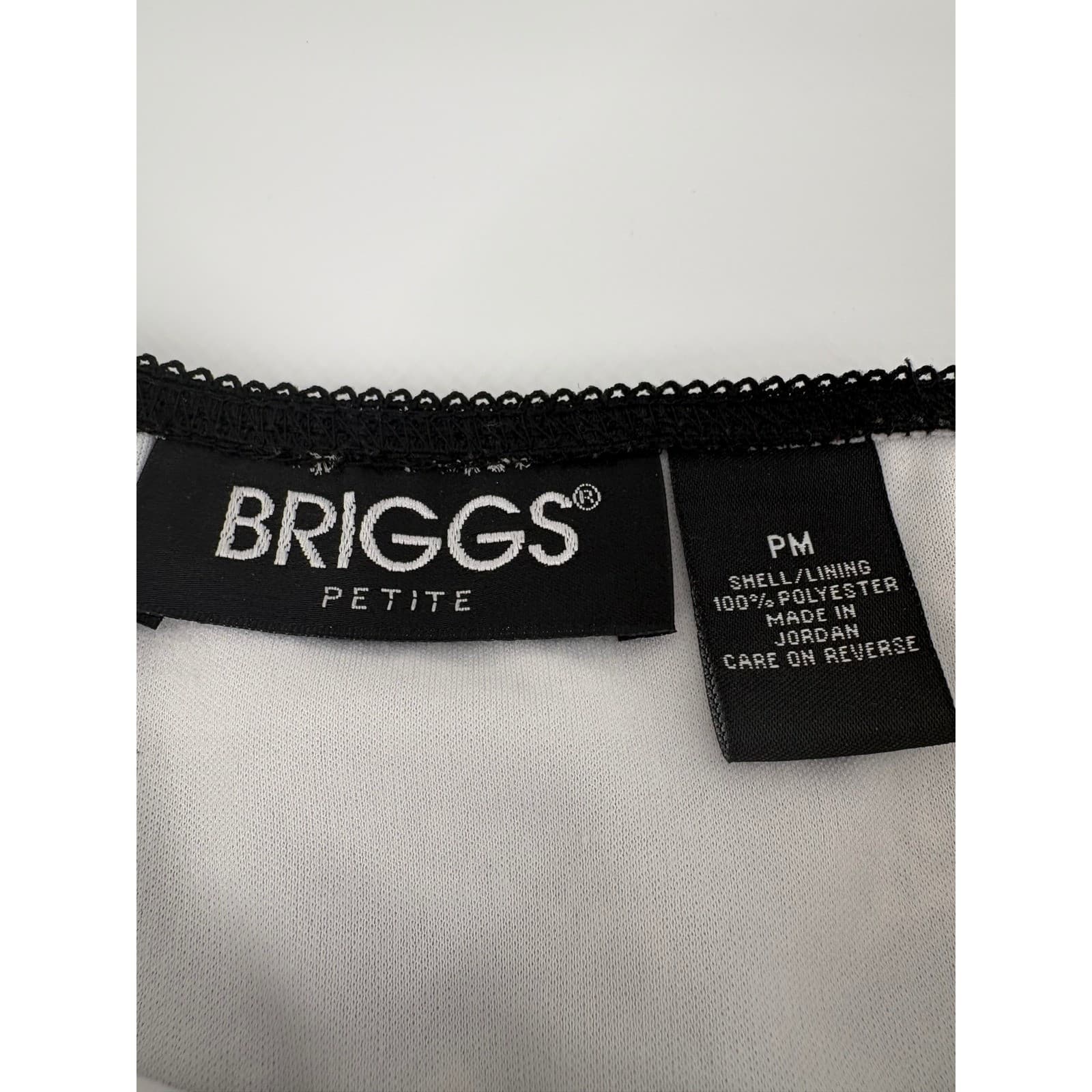 Briggs Petite Black White Paisley Flounce Ruffle Skirt Size PM - Thumbnail 2