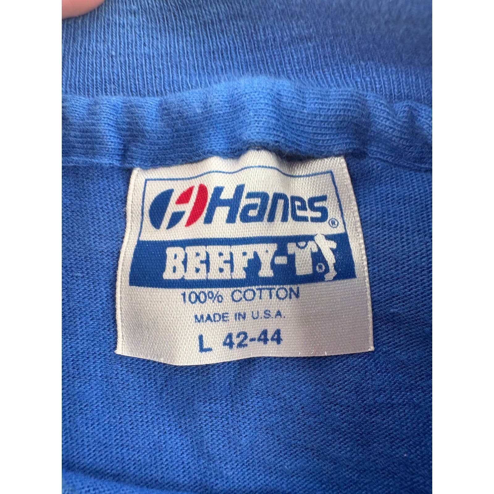 Hanes T-Shirt Womens L Tybee Light Savannah Georgia Blue Vintage Beefy-T - Thumbnail 2