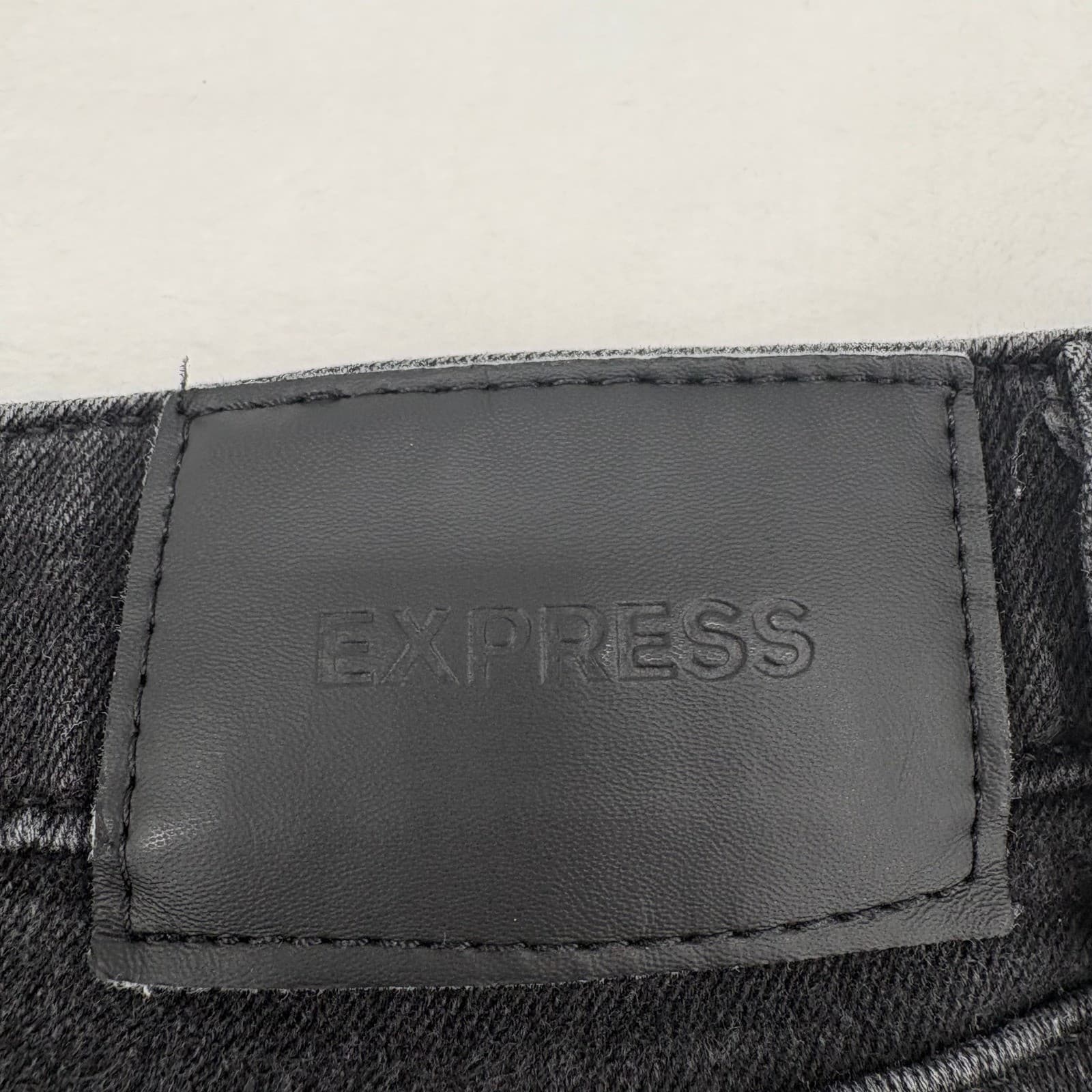 Express Jeans Mens 32x30 Slim Black 4-Way Hyper Stretch Distressed Denim - Thumbnail 8