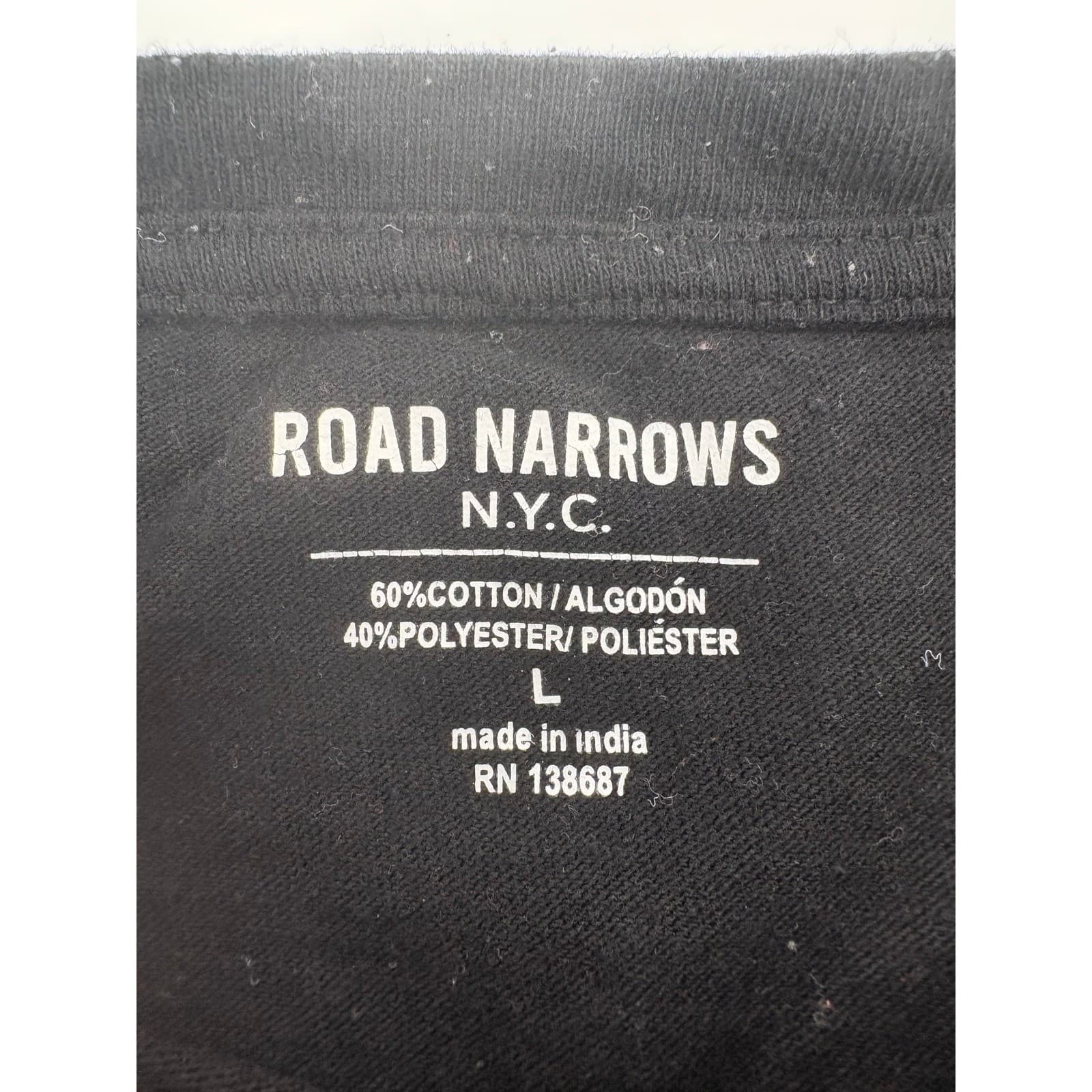 Road Narrows NYC Graphic T Shirt Black Hype Print Men's Size L - Thumbnail 4