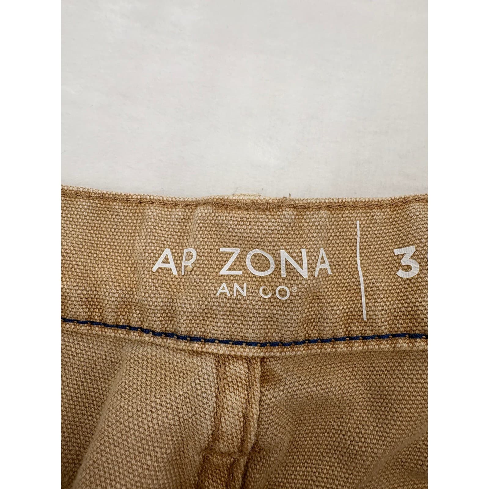 Arizona Jean Co Pants Mens 36x29 Straight Leg Khaki Tan Canvas Workwear - Thumbnail 2