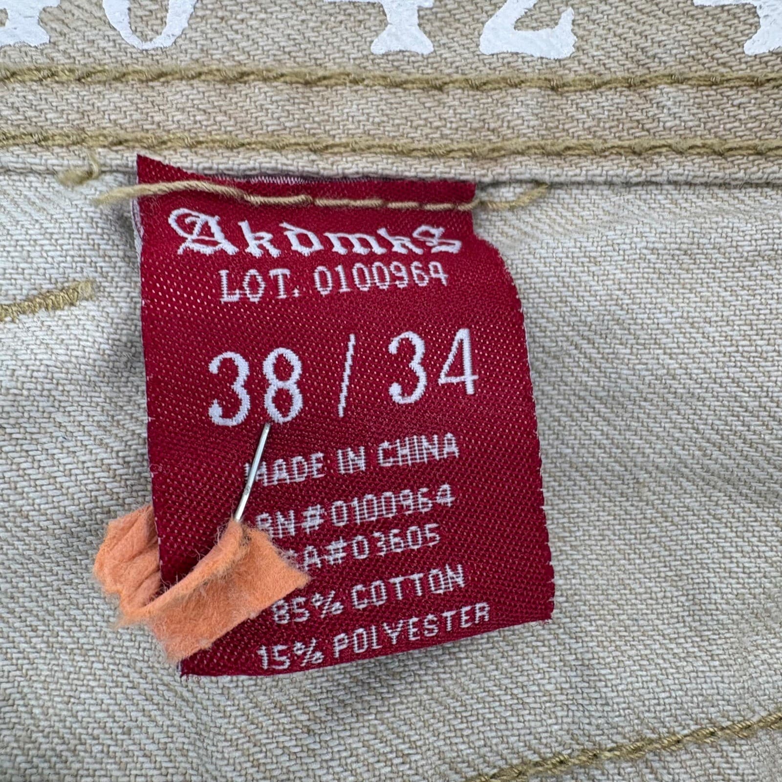 Akdmks Jeanius Society Jeans Mens 38 Jeans Tan Lot 0100964 Straight Leg Denim - Thumbnail 4