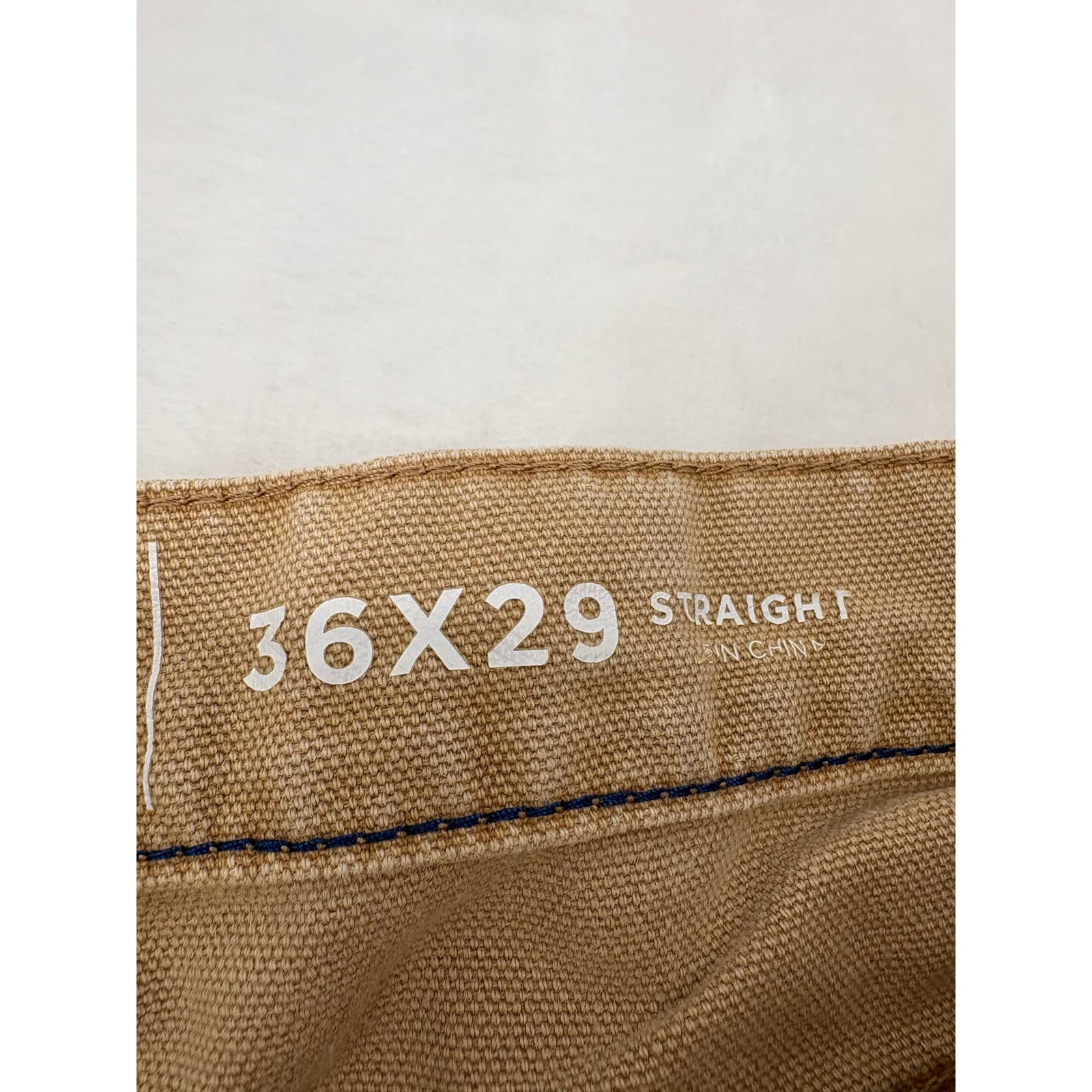 Arizona Jean Co Pants Mens 36x29 Straight Leg Khaki Tan Canvas Workwear - Thumbnail 3